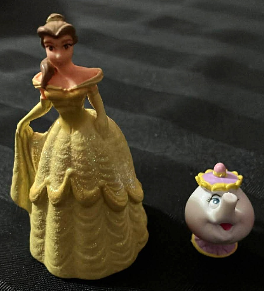 Disney Belle and Mrs Potts Toy Figures - 2 1/2 Inches