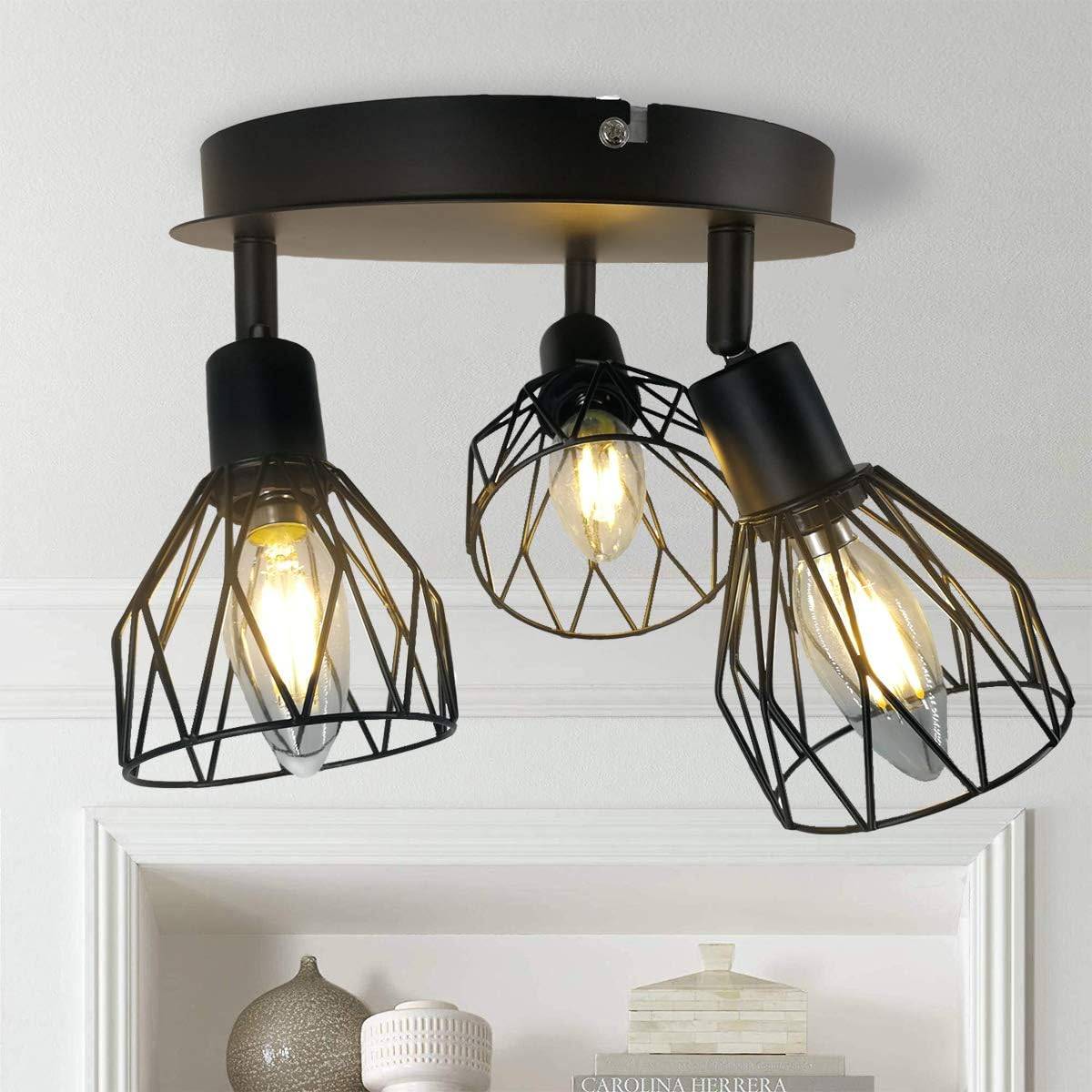 NEW Industrial 3-Light Adjustable Ceiling Fixture, Farmhouse