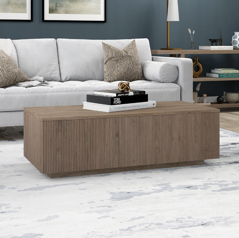 Modern Coffee Table - Rustic Oak Finish - Open box - photo 5