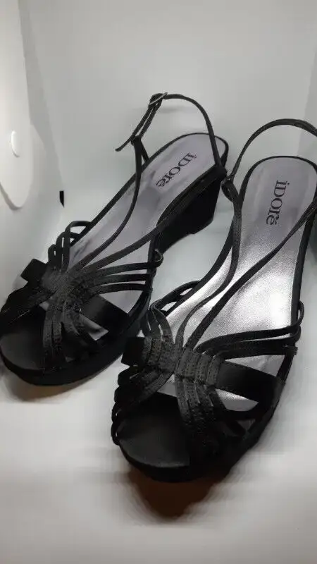 Black Satin Sandals - photo 4