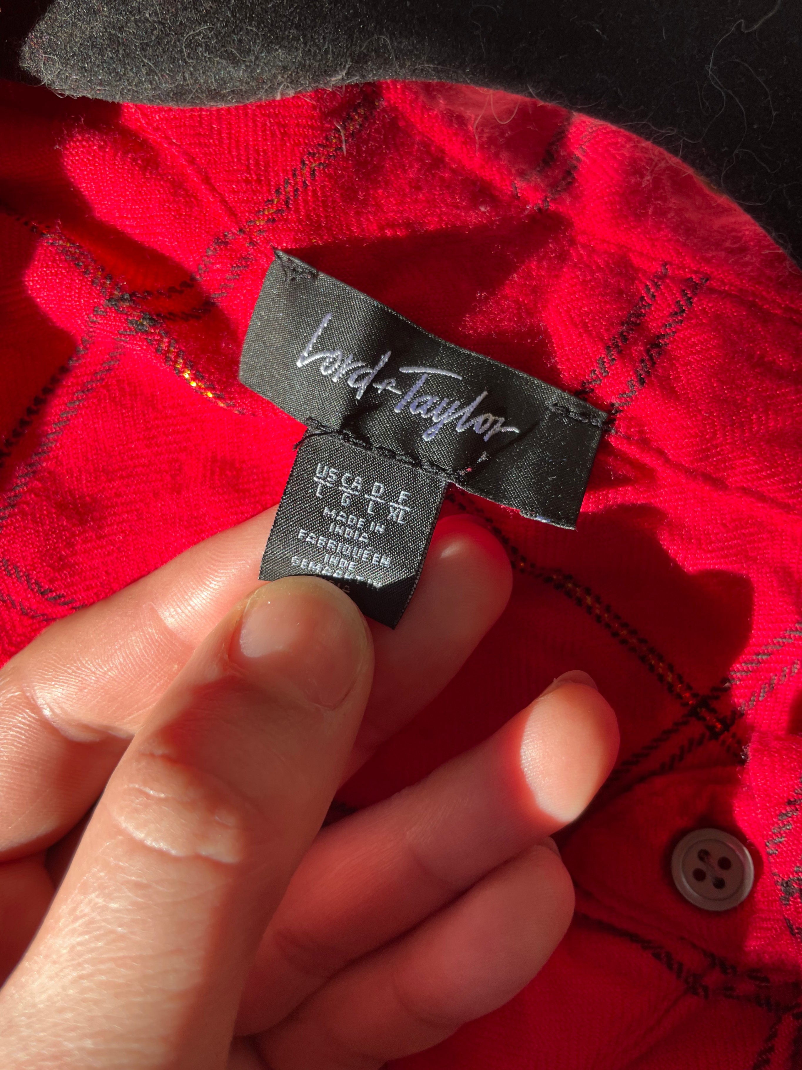 Red Button up Blouse- cinches at back - photo 3