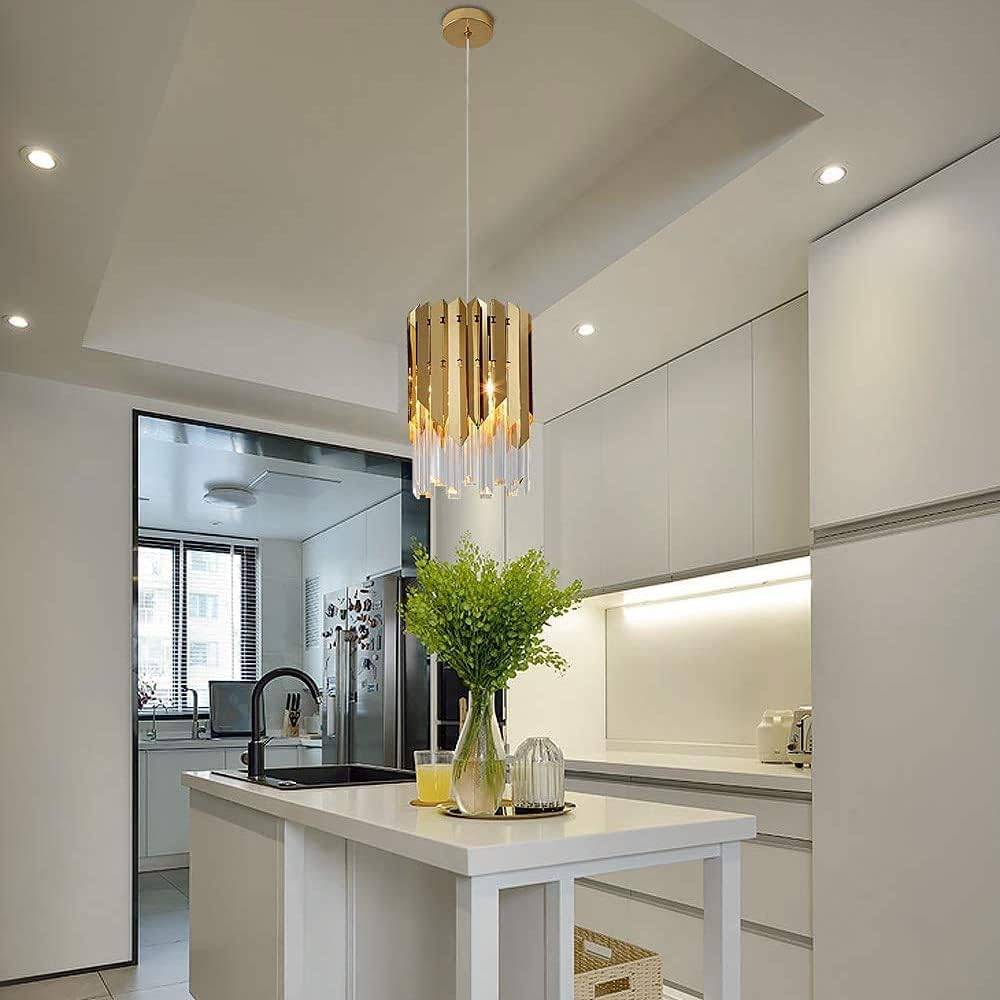 Modern Gold Crystal Pendant Light Fixture