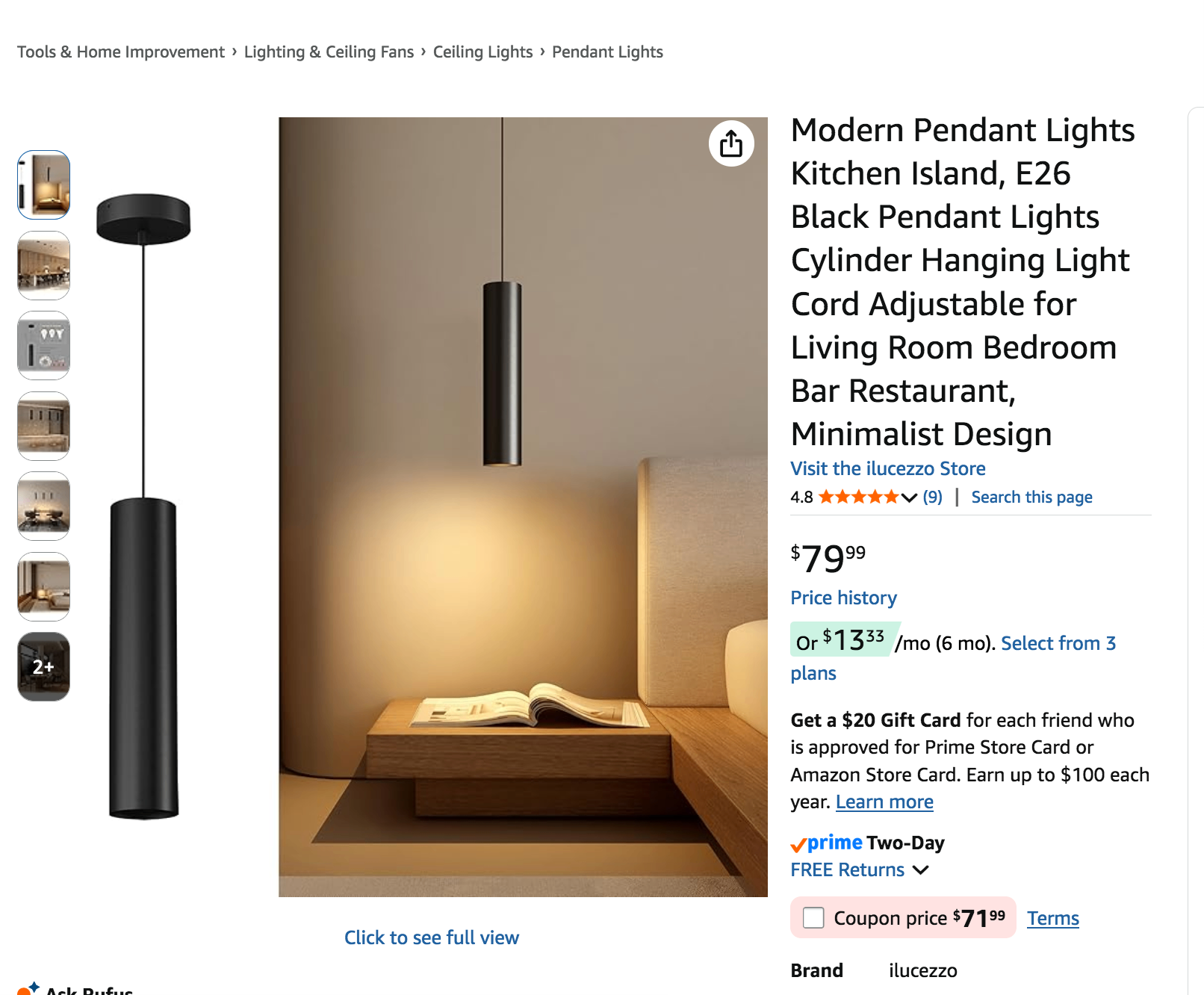 Modern Pendant Lights Kitchen Island, E26 Black Pendant Lights C - photo 4