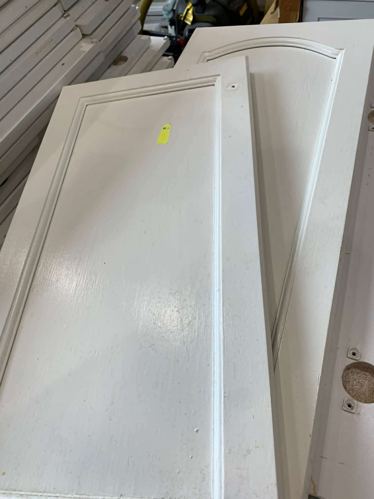 Cabinet doors. Oak materials Painted in white.