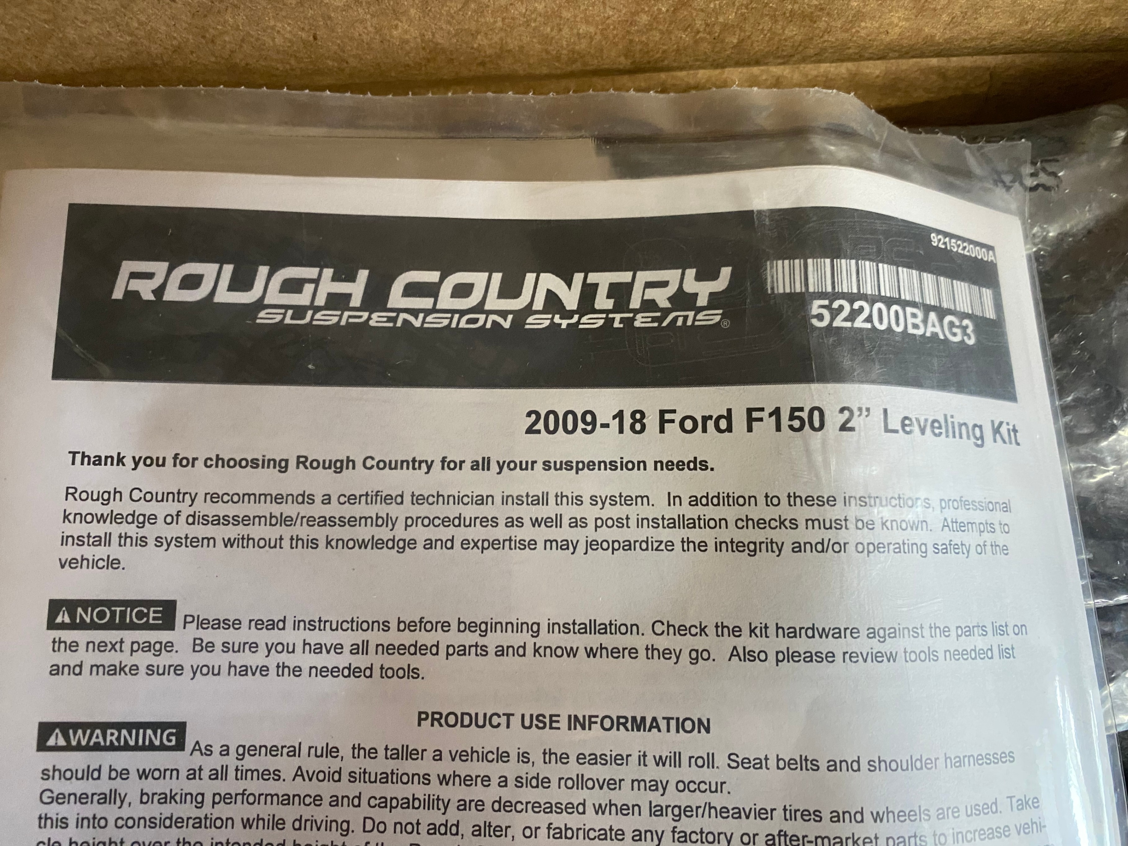 Rough Country 2" Lift for Ford F150 - photo 2