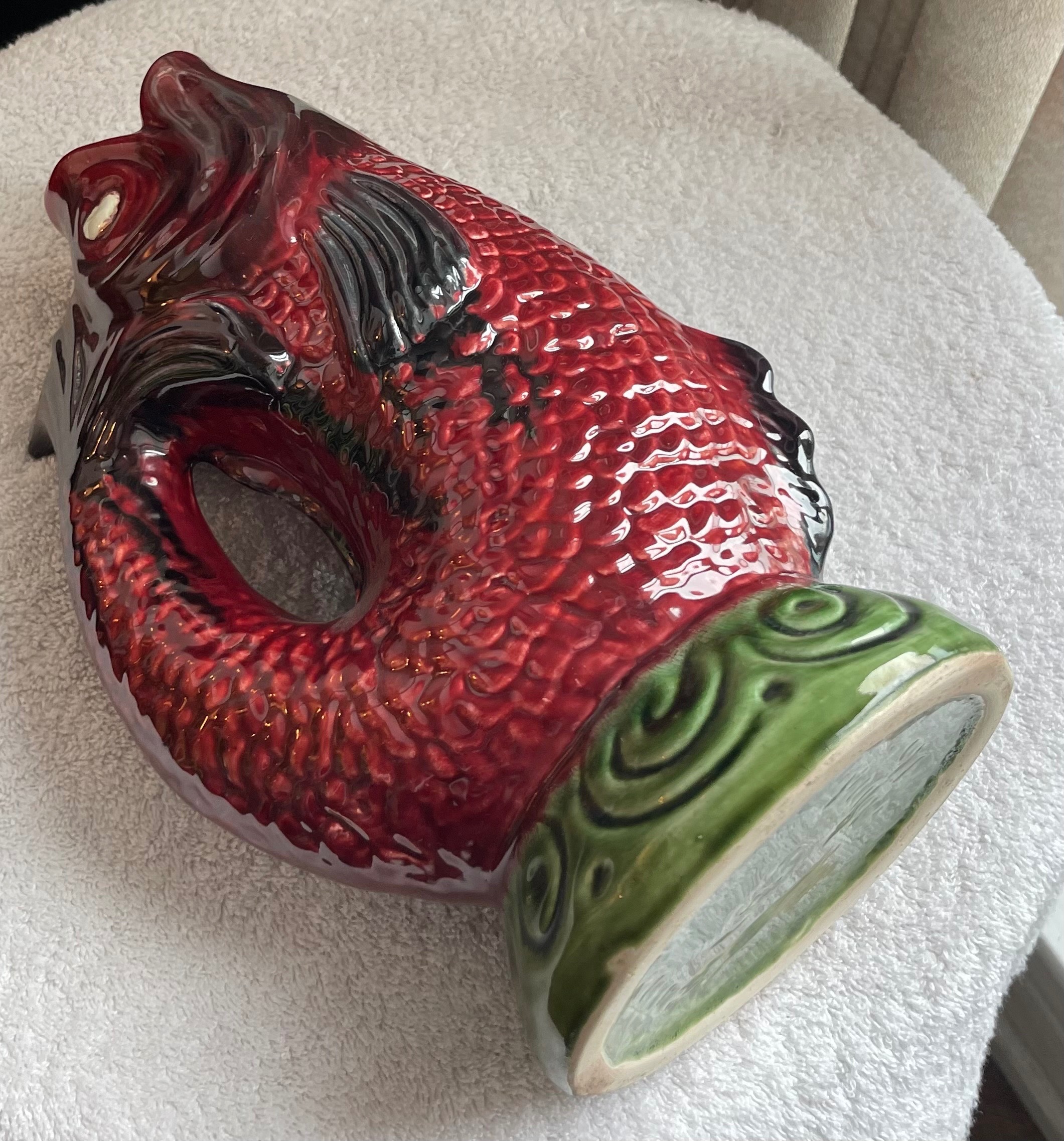 Vintage 12" Secla Portugal Fish Gurgle Jug - photo 3