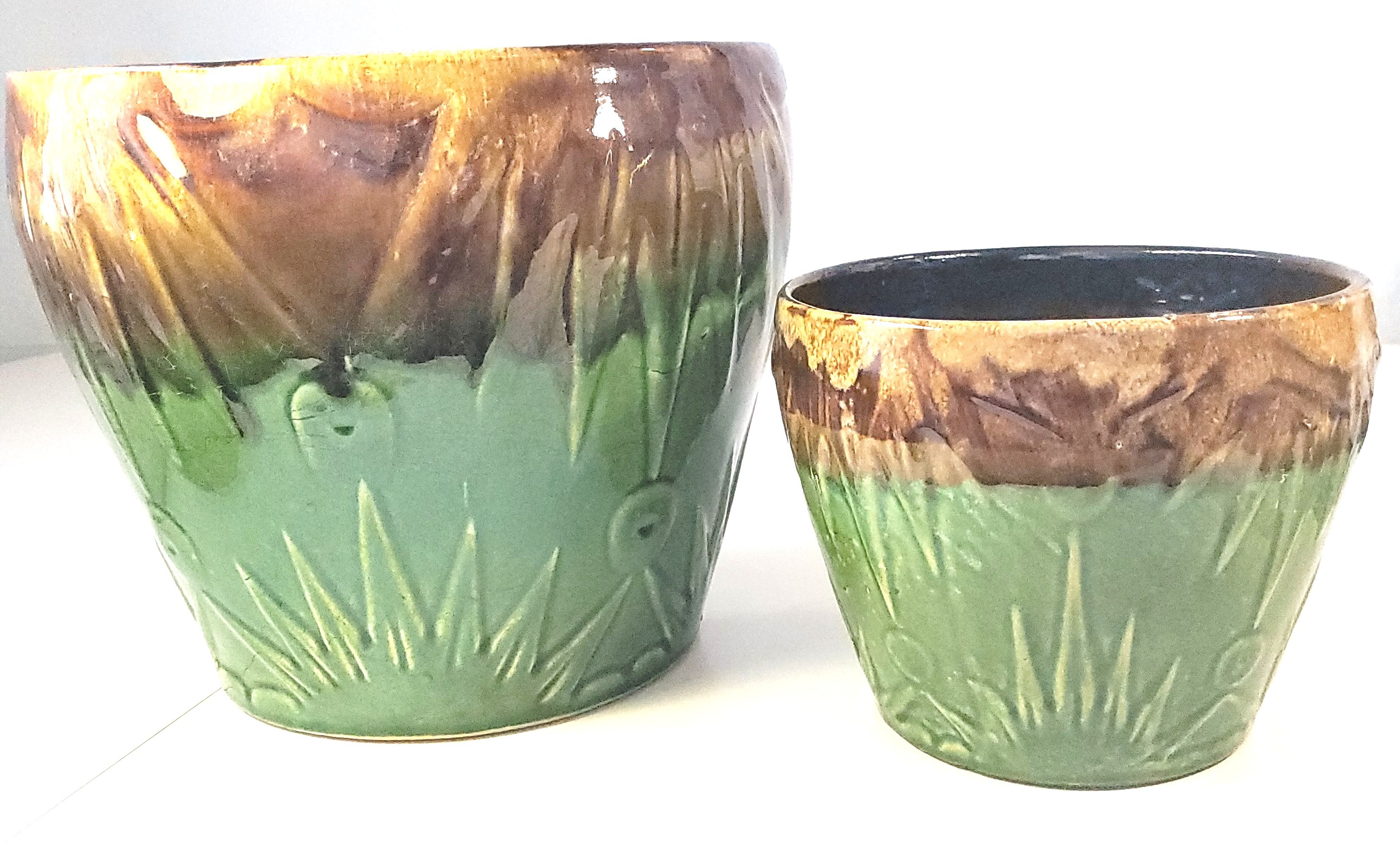 Robinson Ransbottom Sun Moon Planters – Circ. 1930s Art Pottery