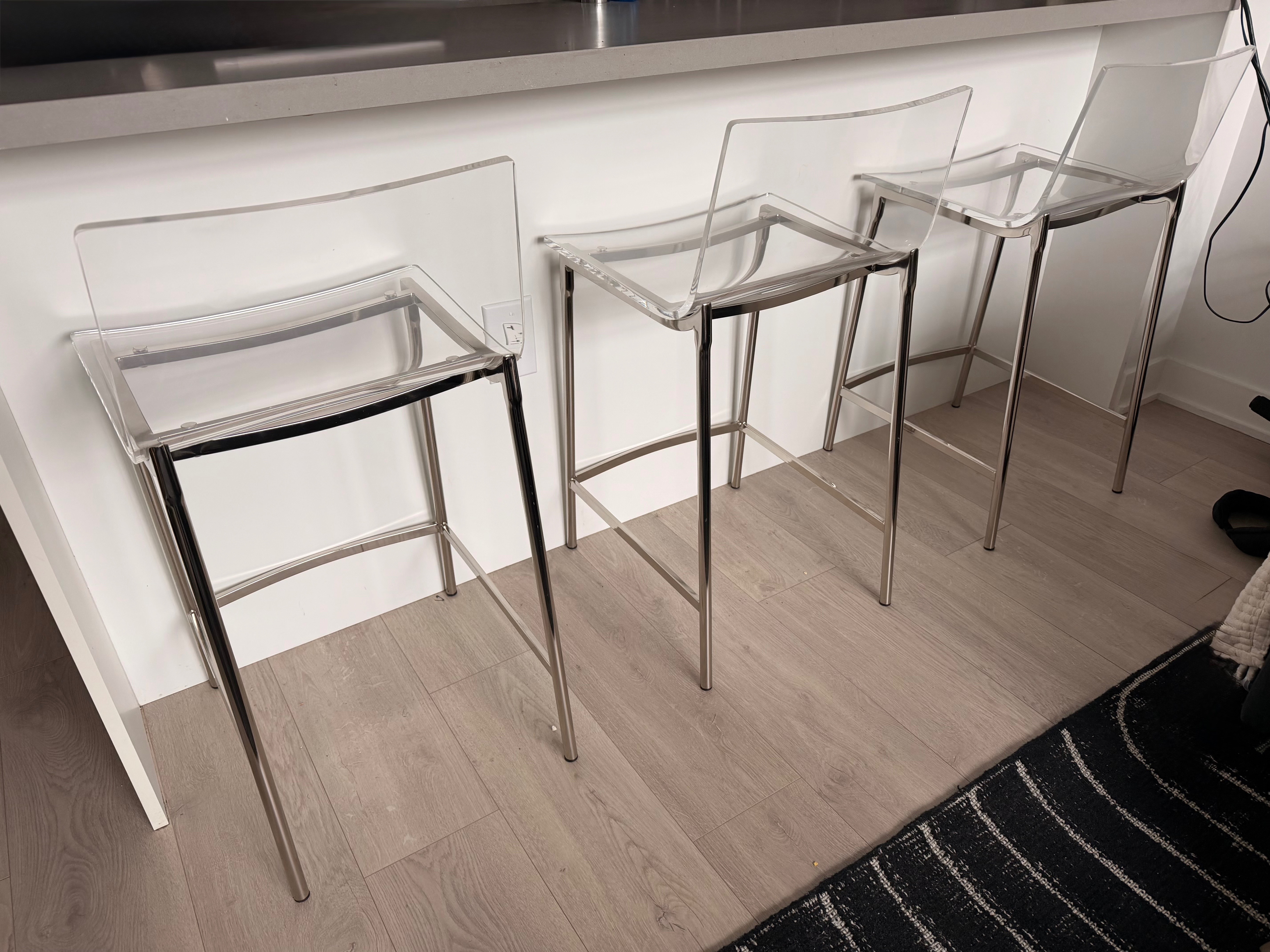 Chiaro Counter Stool 24" Nckl- SET OF 3!