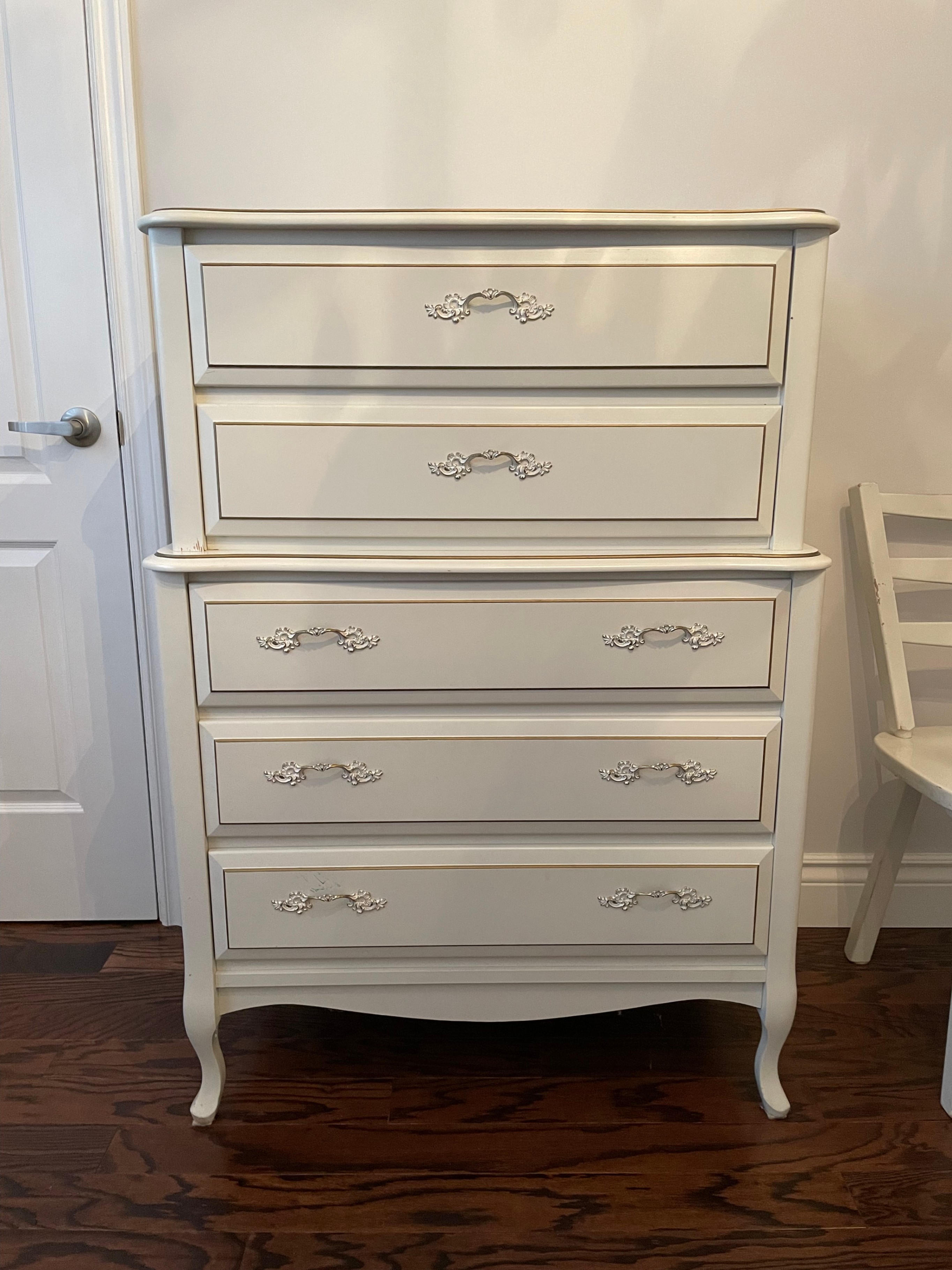 Vintage - White French Provincial Tall Dresser