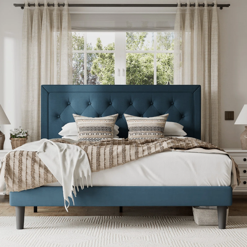 Queen Size Tufted Upholstered Bed Frame - New in box