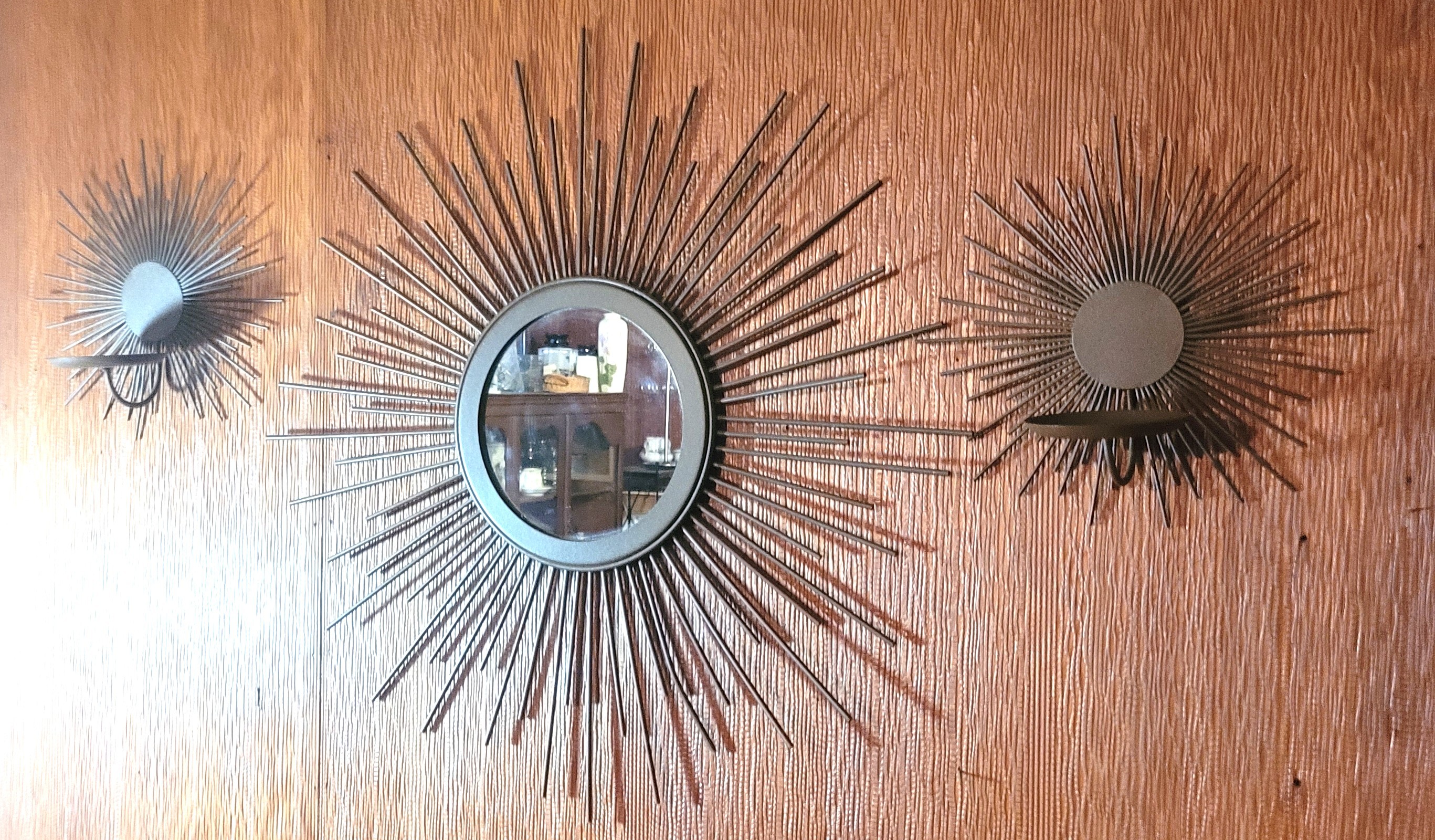 3pc Style Sunburst Wall Set Large 23" Starburst Mirror and duo - photo 4
