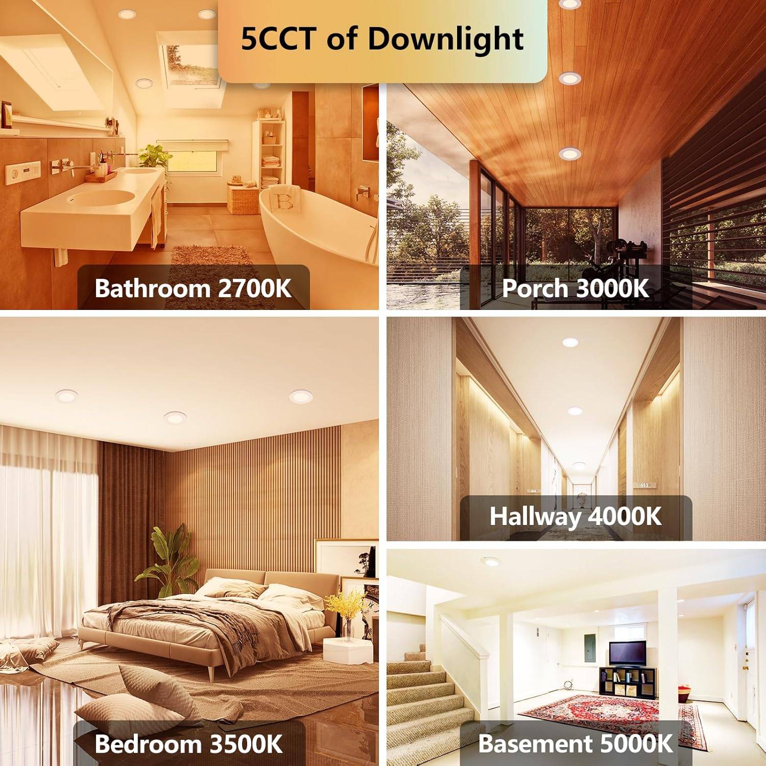 6 Inch LED Recessed Lights with Night Light Mode - 8 Pack - photo 3