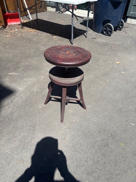Vintage Adjustable Swivel Stool - photo 2
