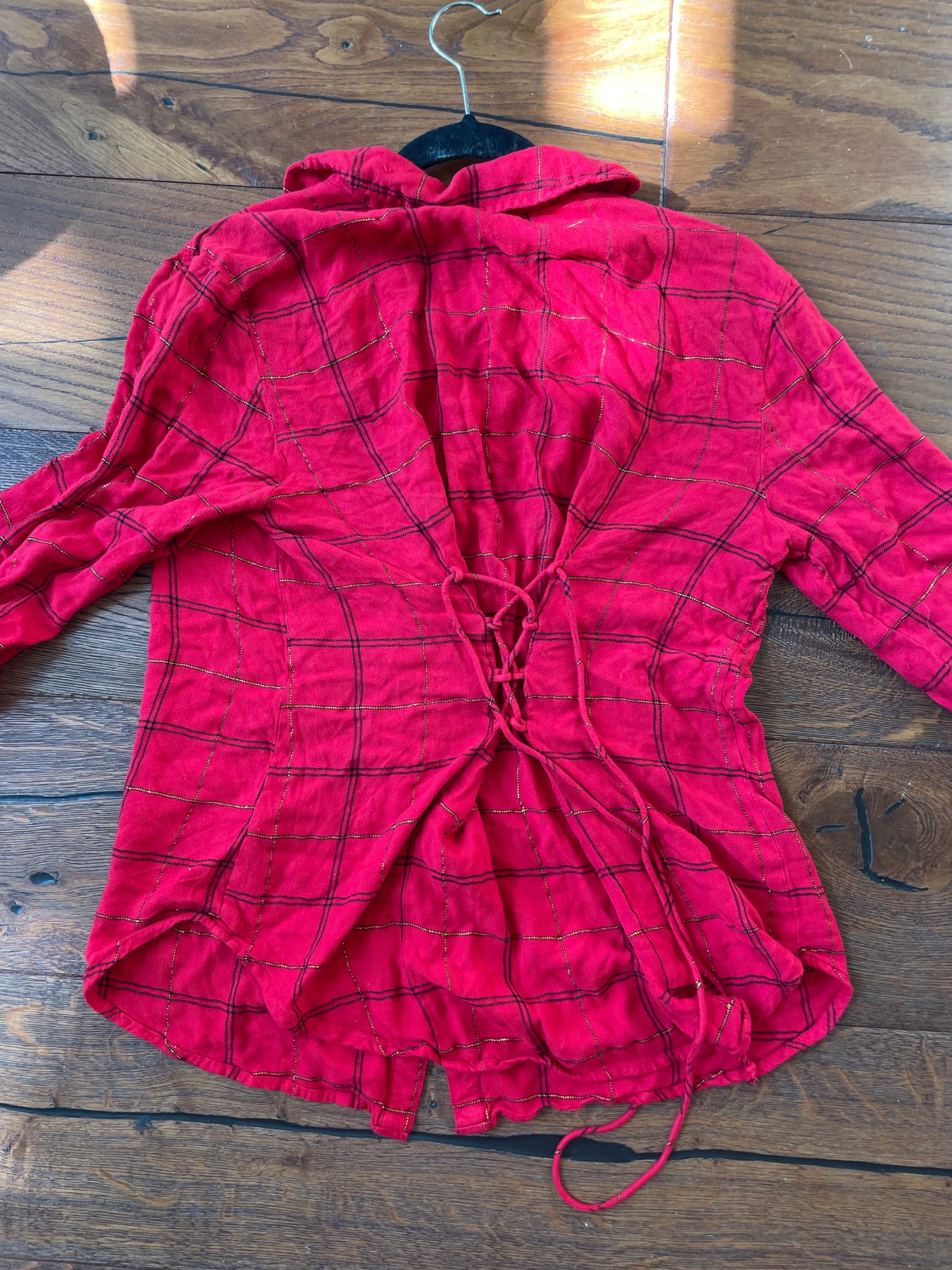 Red Button up Blouse- cinches at back - photo 2