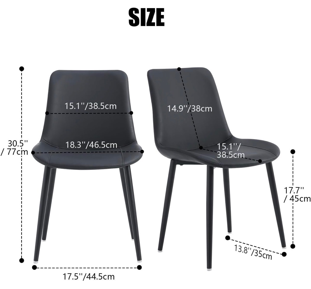 Set of 4 - Ieather dining chairs modern comfortable | NEW - photo 4