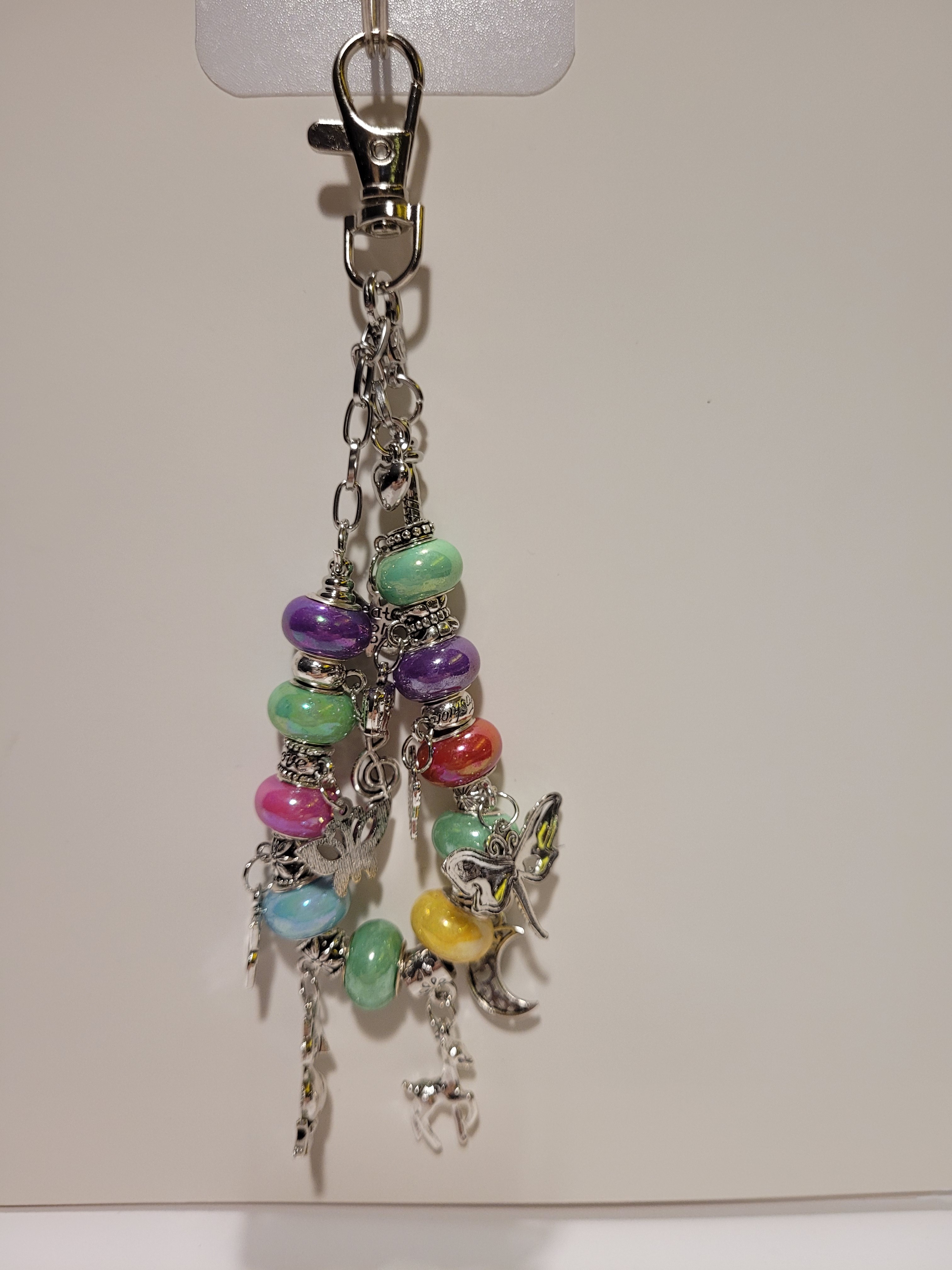 Handmade Beaded Charm Keychain