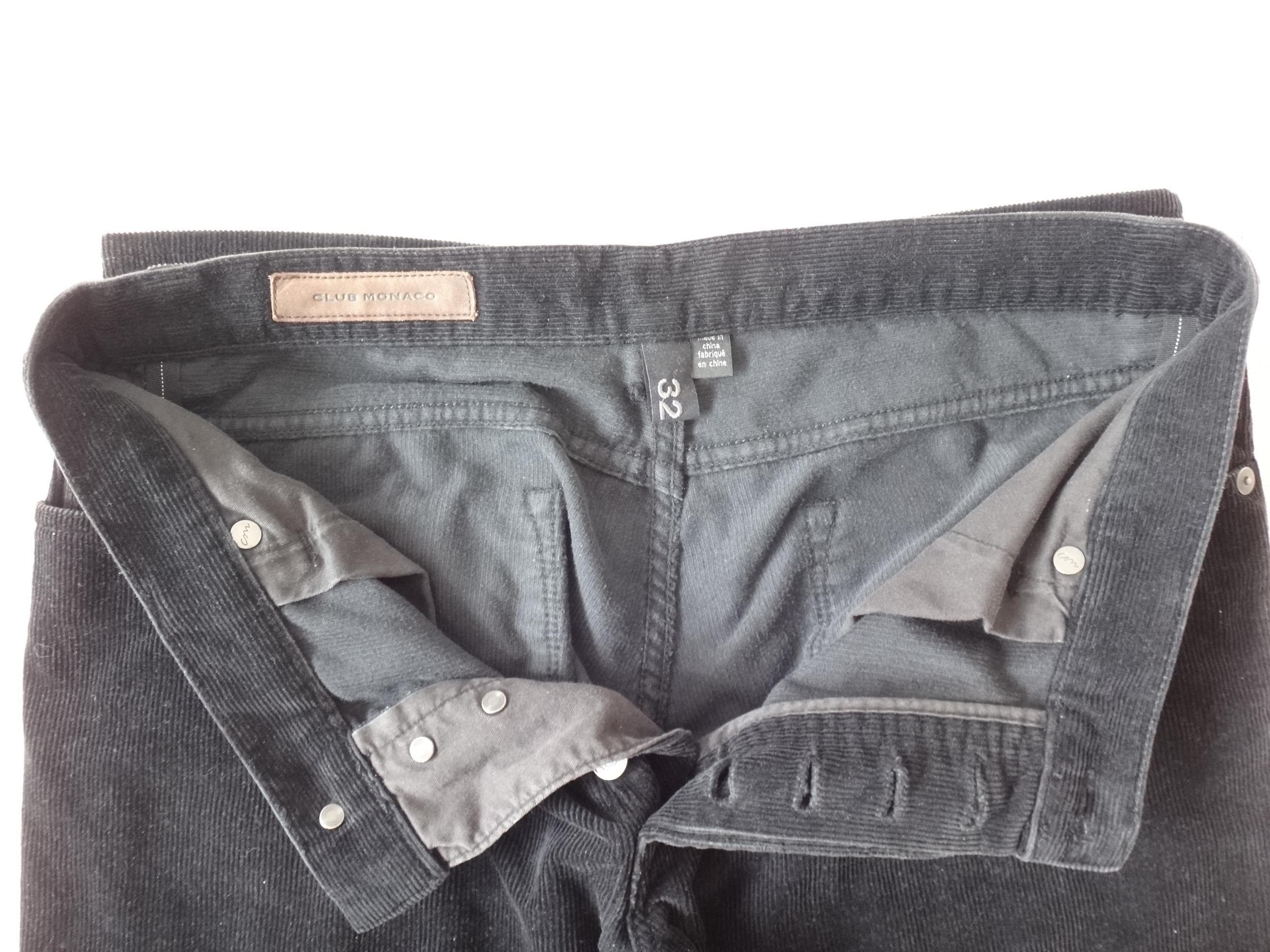 ✅🆕CLUB MONACO Men's 32 x 32 Slim Thick Corduroy Navy Blue Jeans - photo 3