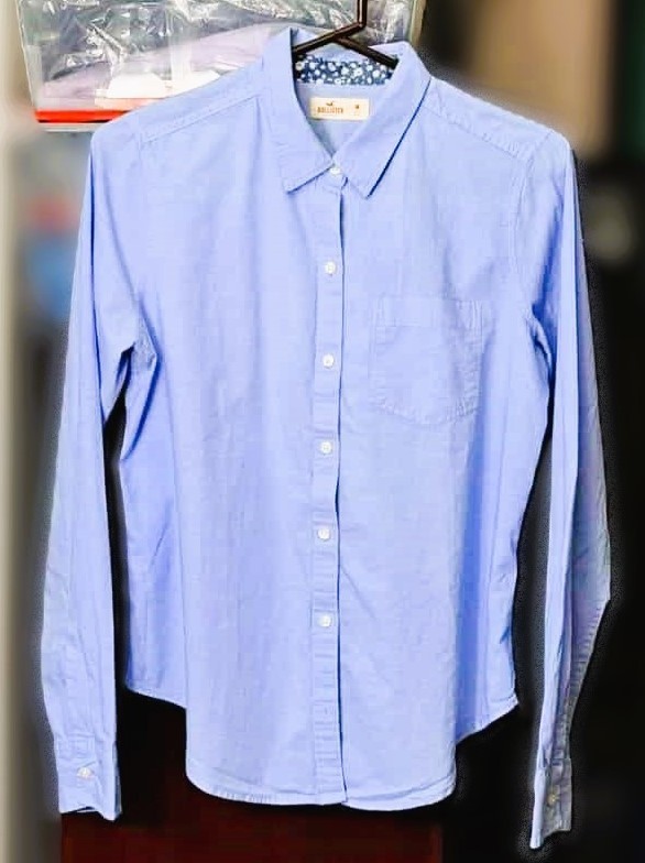 Hollister Button Up Cotton Shirt Floral Collar & Cuff Detail - photo 3