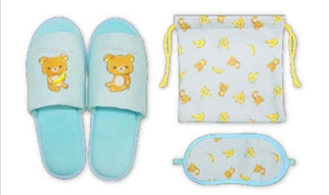 Rilakkuma Style Travel Set (New) pouch, eye mask slippers - photo 3
