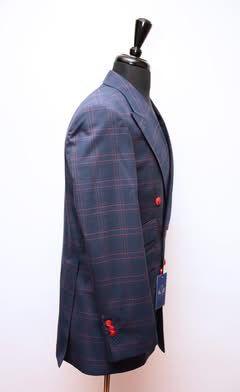 Men’s Navy Suit with Red Stripes – Stylish Designer Formal Suit - photo 2