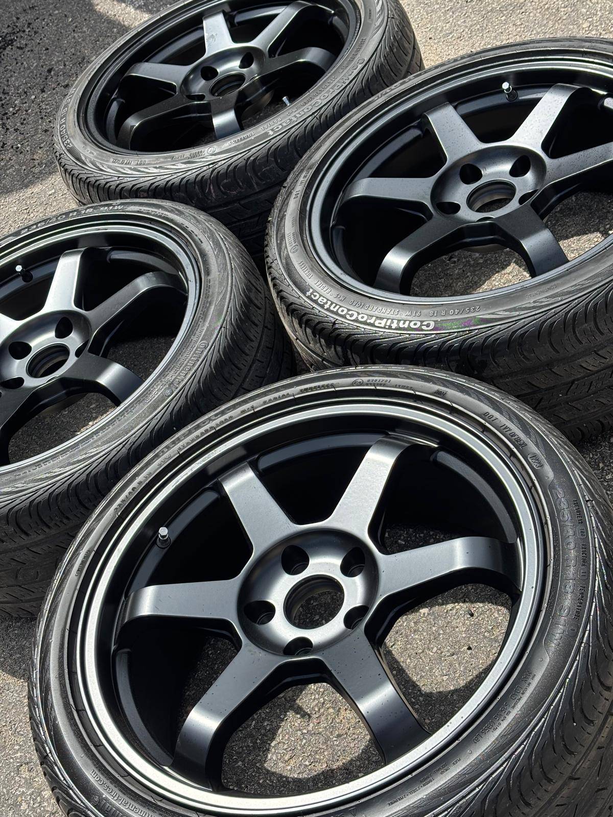 NEW 18”TE37 rep(5x114)+used 235/40/R18 Conti-Civic/TL/Lancer/Ma - photo 2