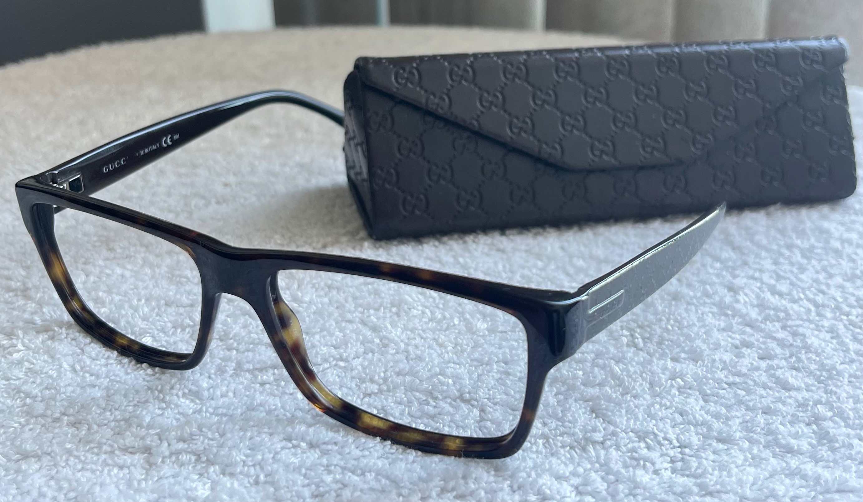 Gucci Havana Eyeglass Frames + Case (GG 1022)