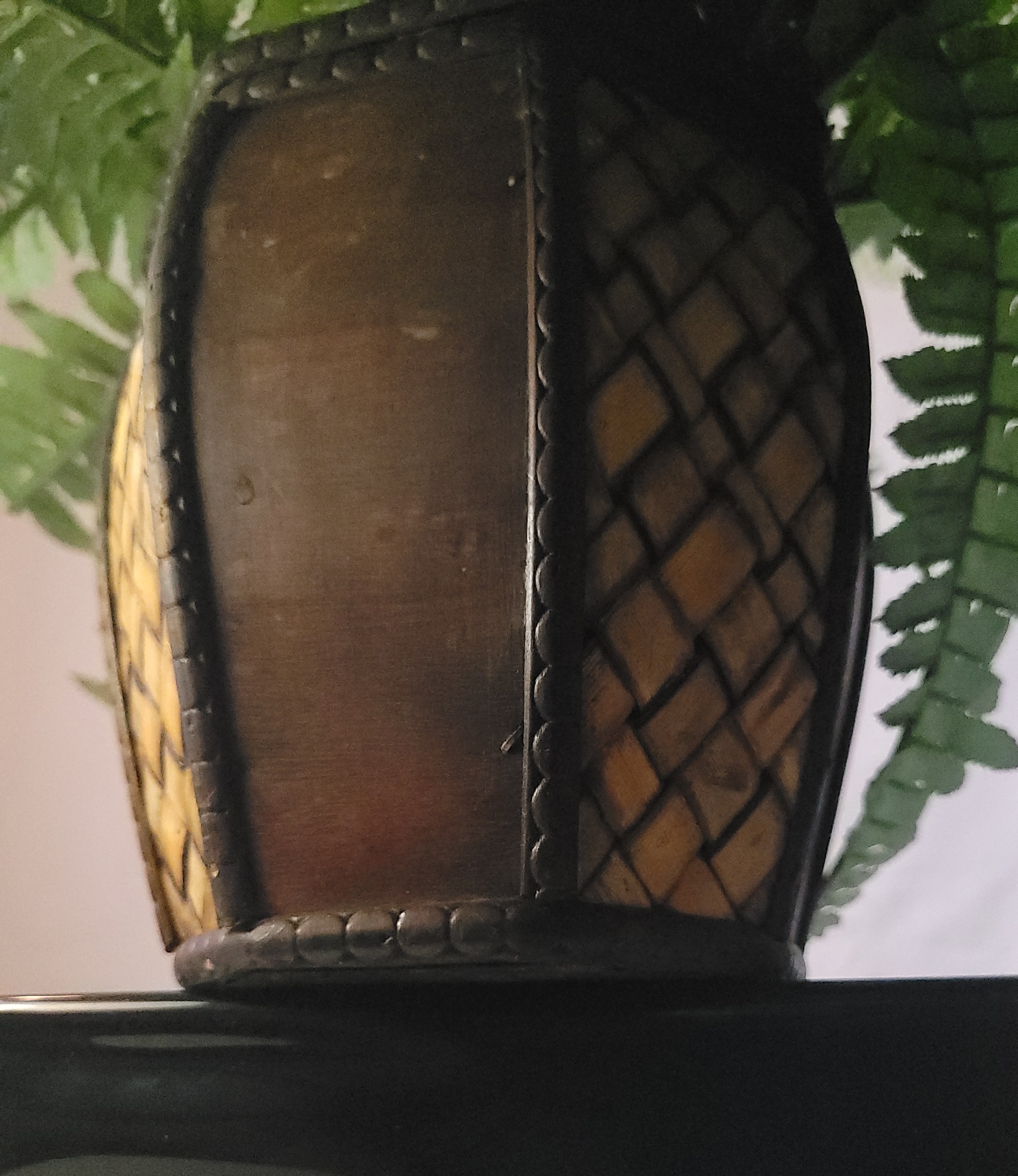 Artificial Boston Fern in Octagonal Woven Wood Pot 1994 - photo 4