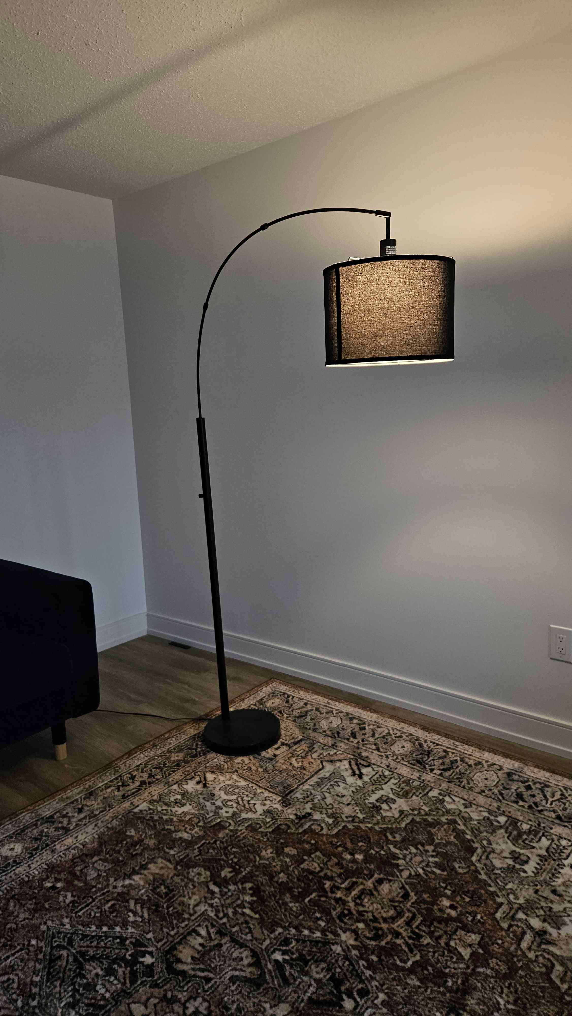Arc Floor Lamp - Black Metal Black Shade - photo 2