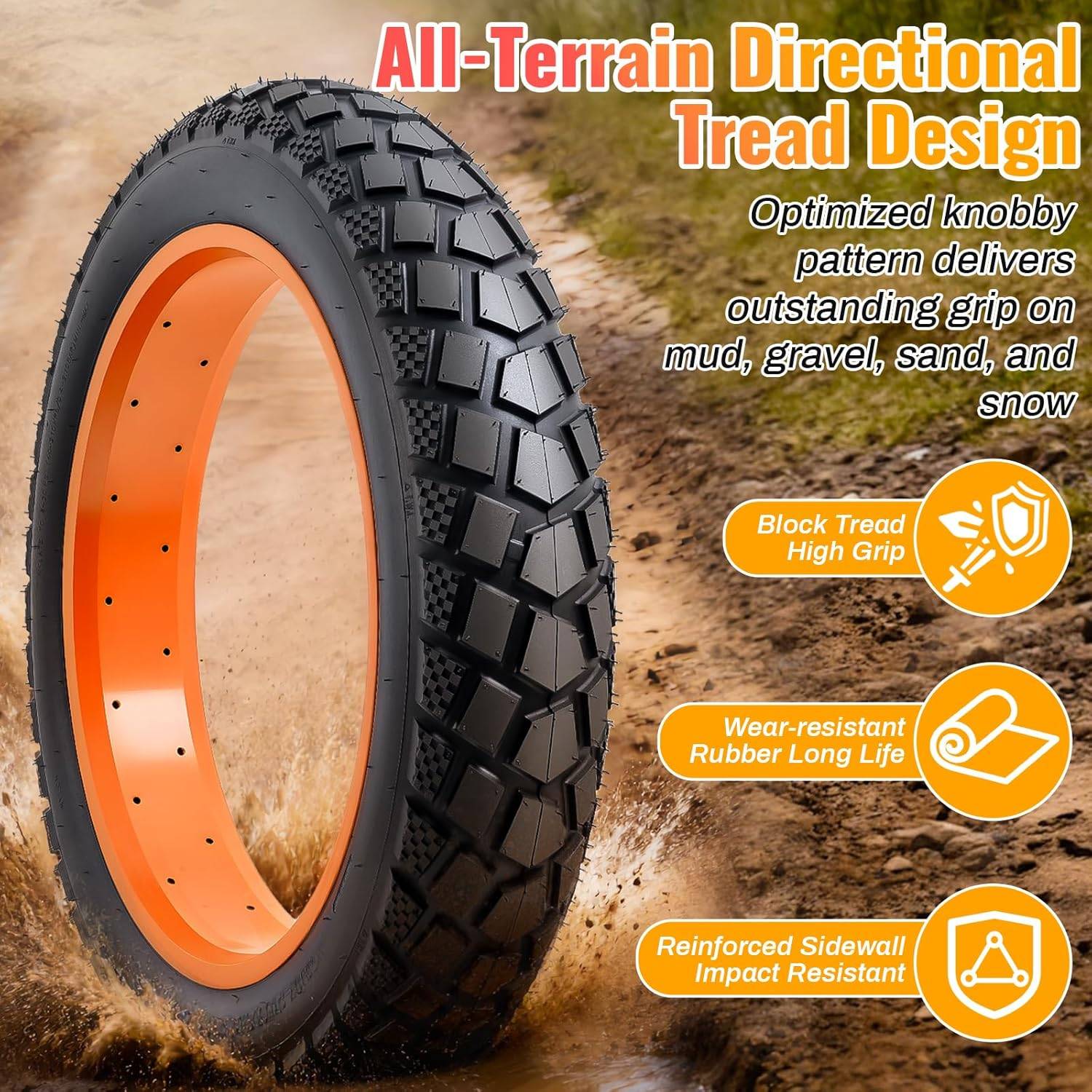 Heavy Duty Fat E-Bike Tire,High-Performance 26" - photo 4