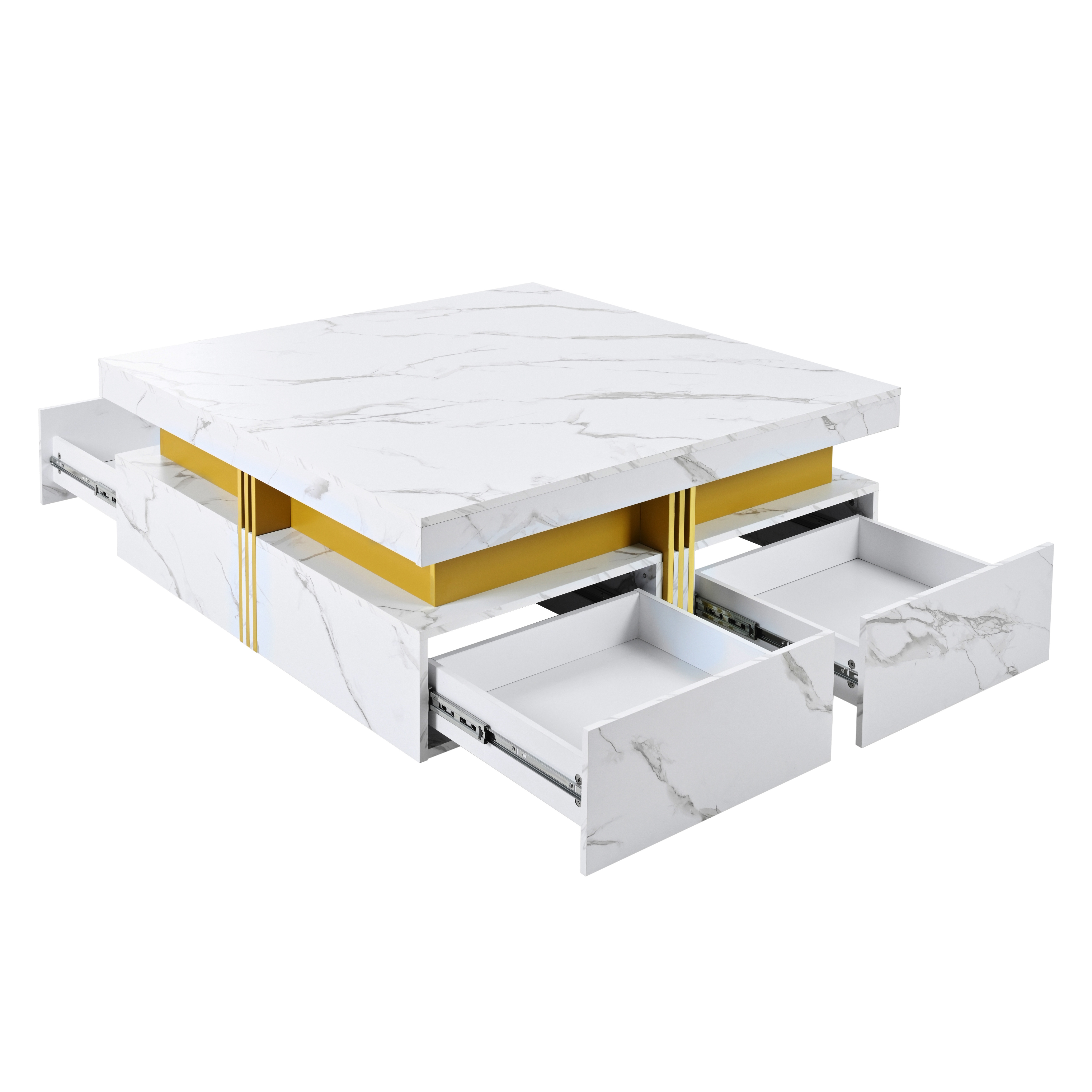 Modern Coffee Table with 4 Drawers – Storage & Minimal Design - photo 4