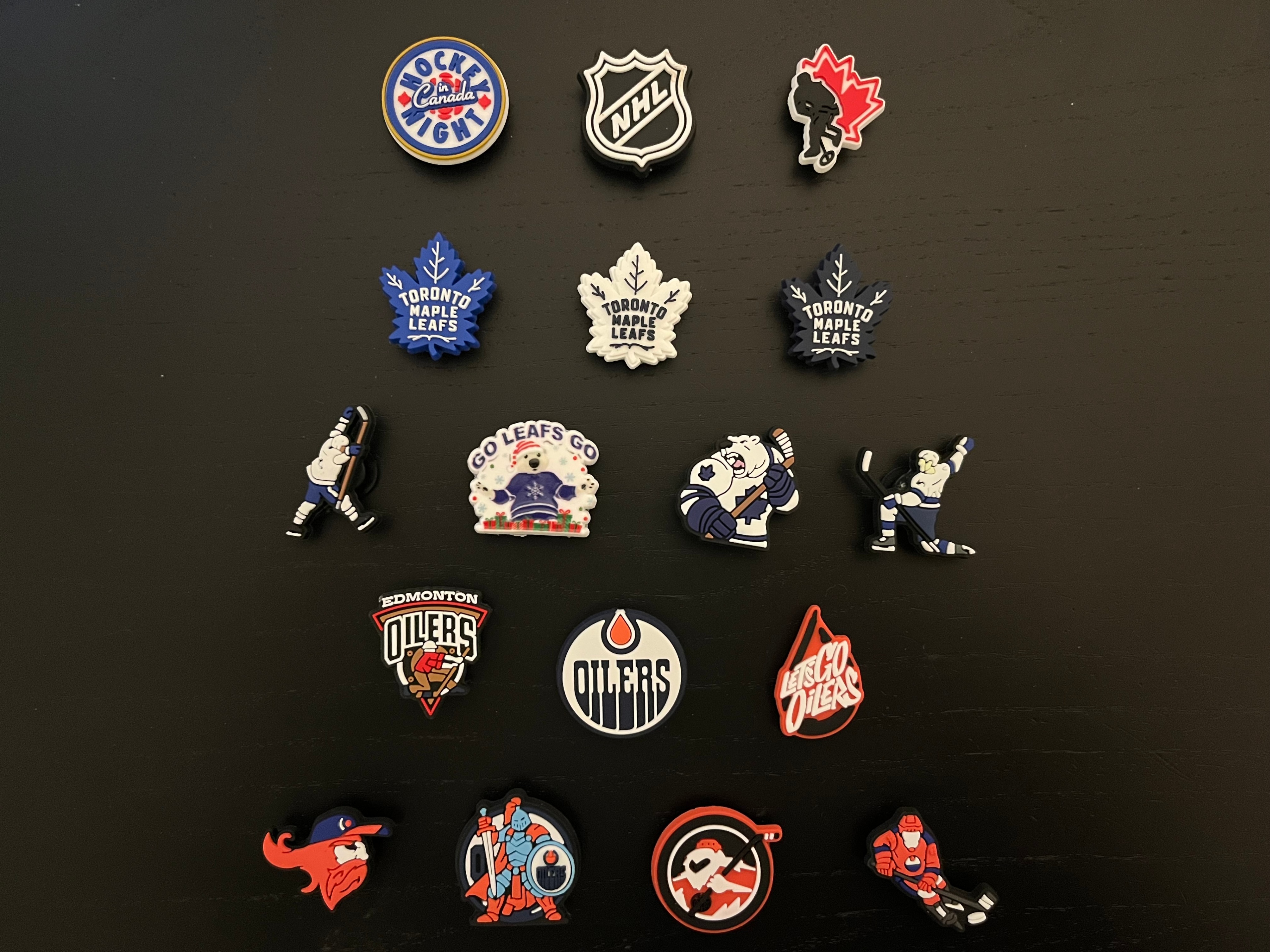 NHL Hockey Oilers Maple Leafs Charms / Jibbitz