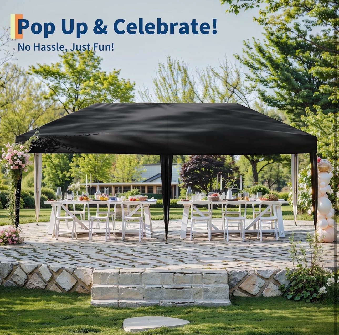 10x20ft Waterproof Pop-Up Canopy Tent Portable Instant Party Pro - photo 3