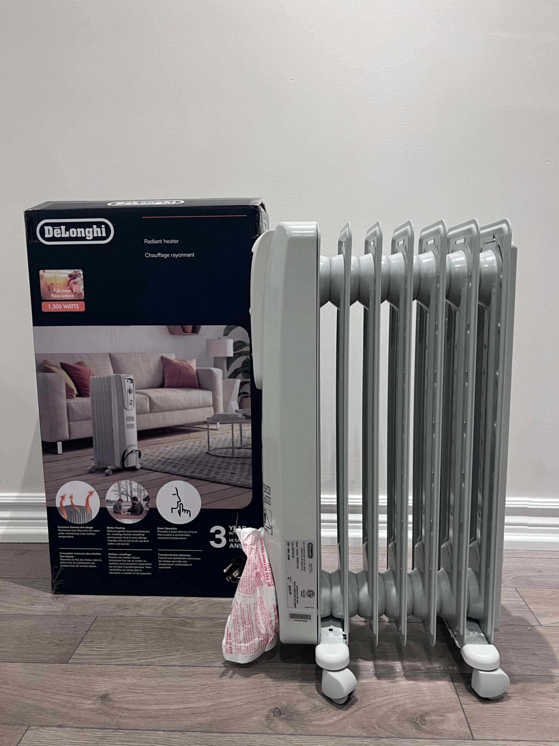 De'Longhi 1500W Oil-Filled Radiant Heater