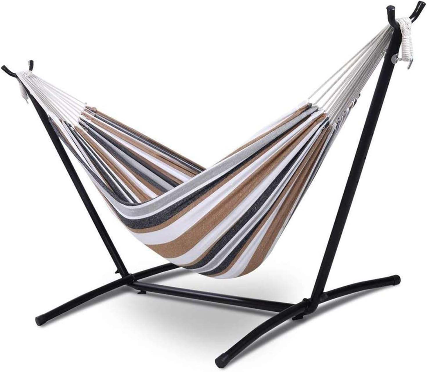 Double Hammock with Space Saving Steel Stand