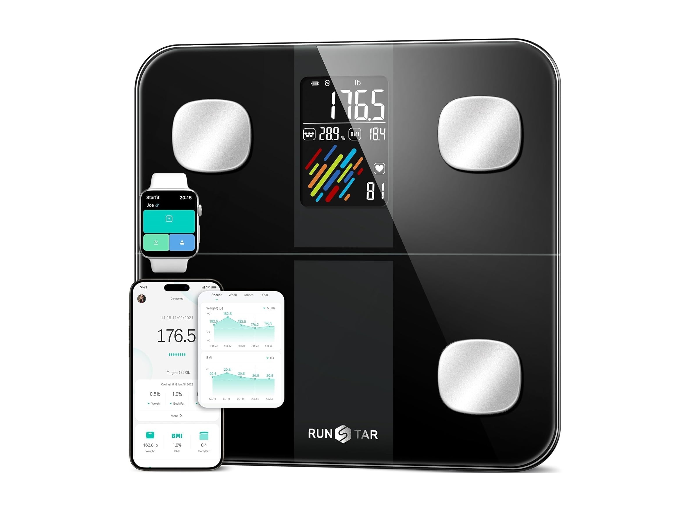 RunStar Smart Scale for Body Weight and Fat Percentage on Sale