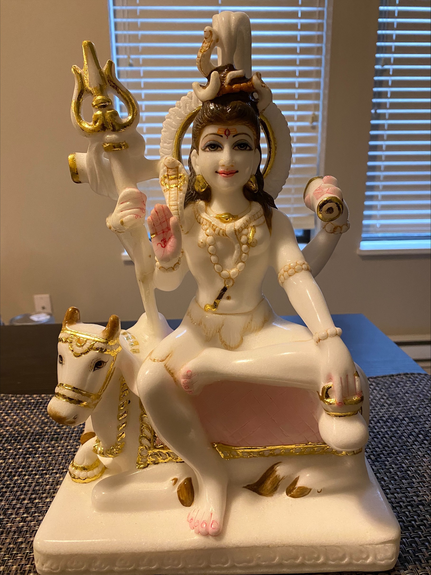 Lord Shiva White Marble Statue