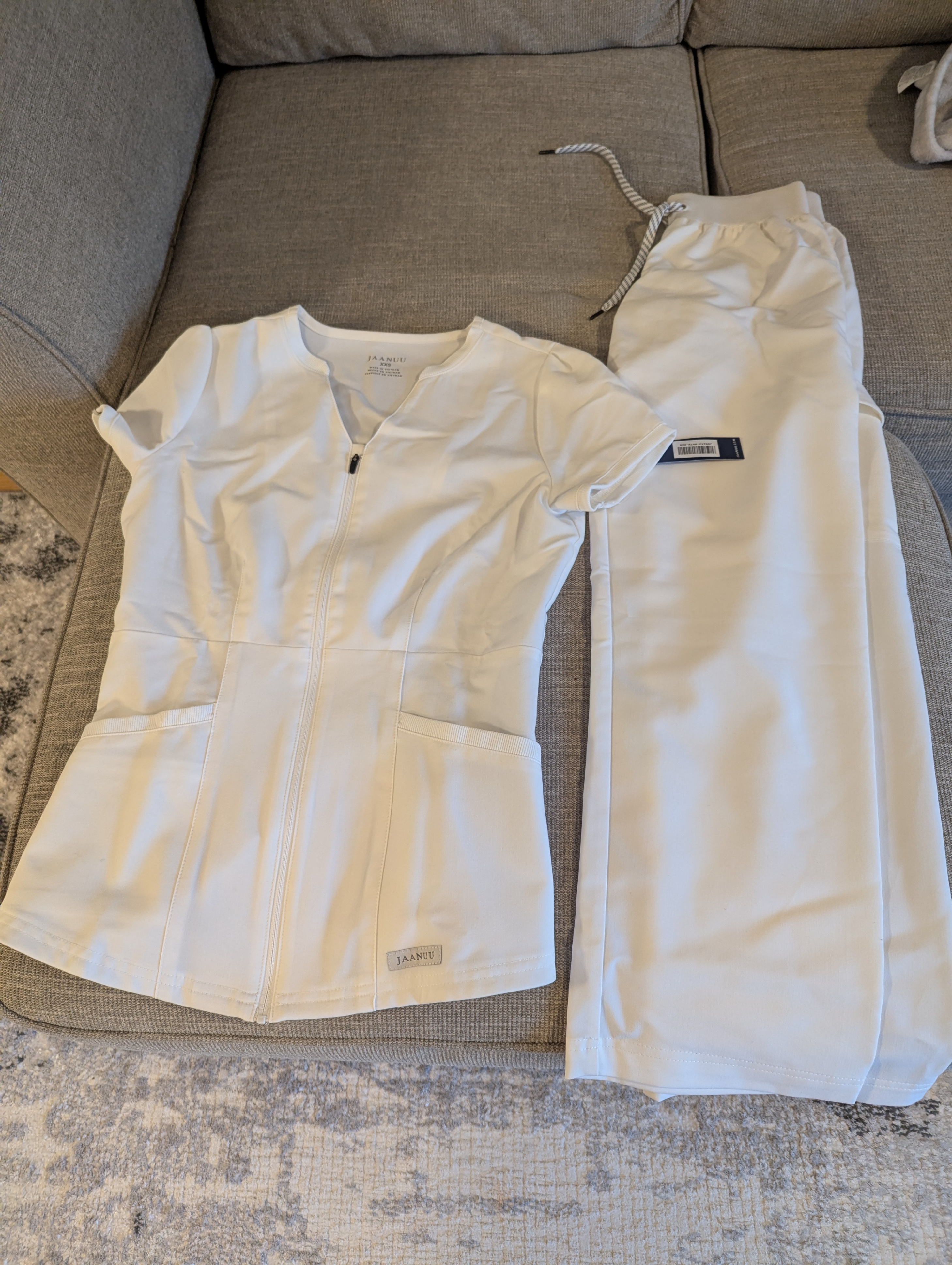White Jaanuu Scrub Set XXS New