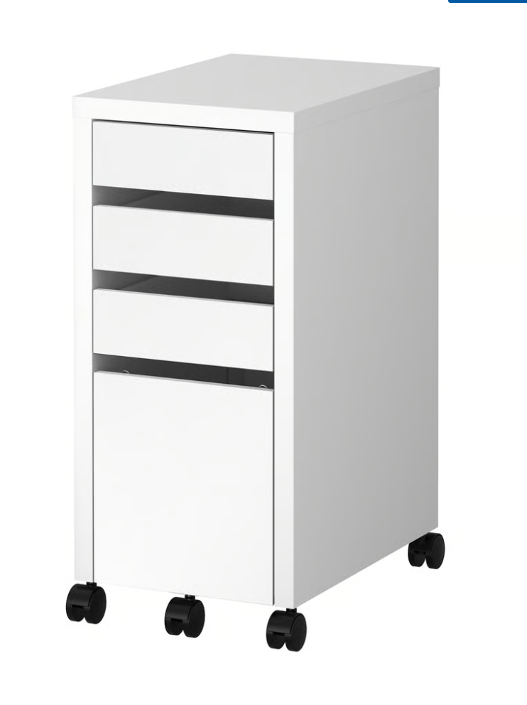 IKEA MICKE Desk w extra filing cabinet, add on unit-high - photo 4