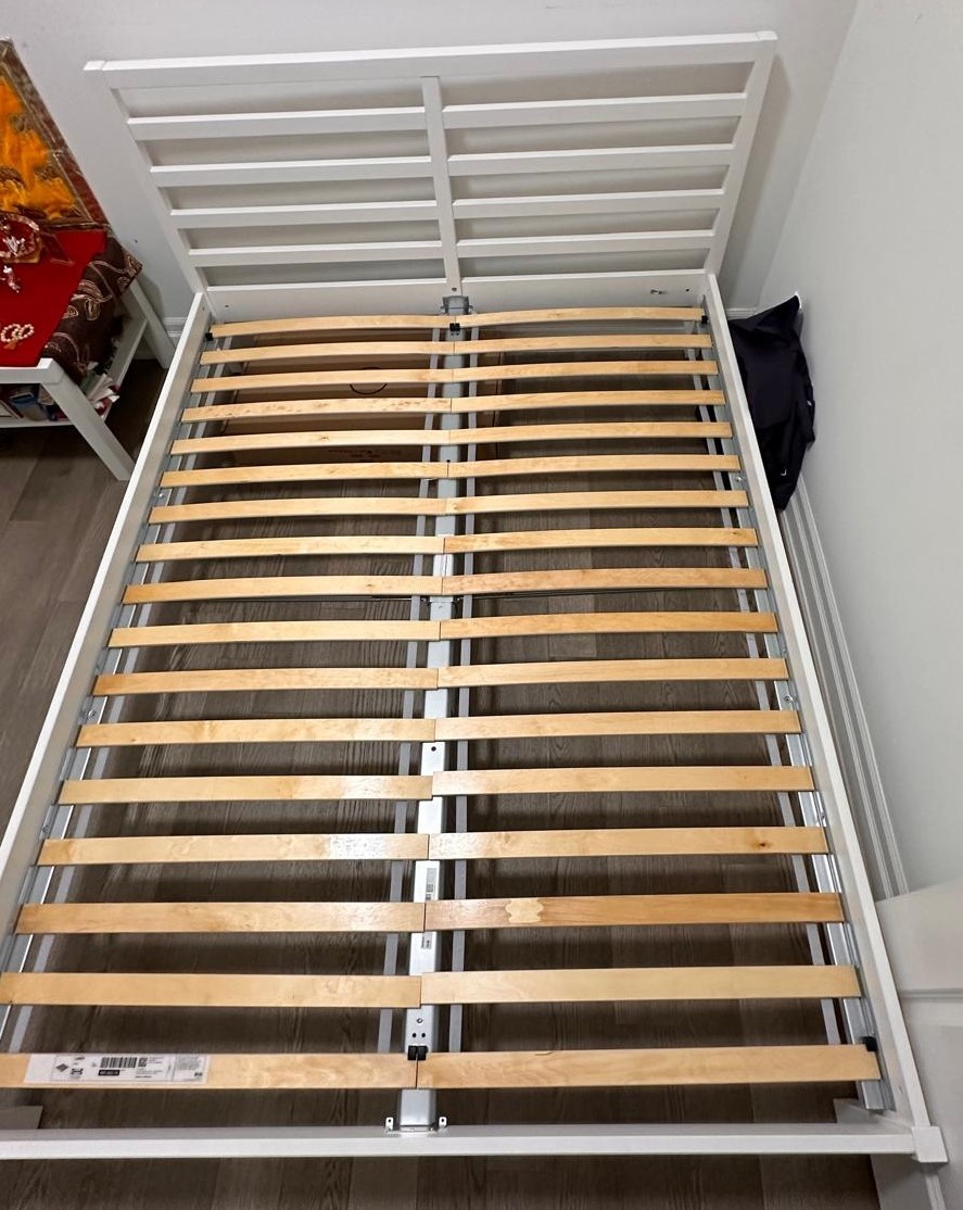 Ikea TARVA Bed frame, white, Queen with LURÖY Slatted bed base