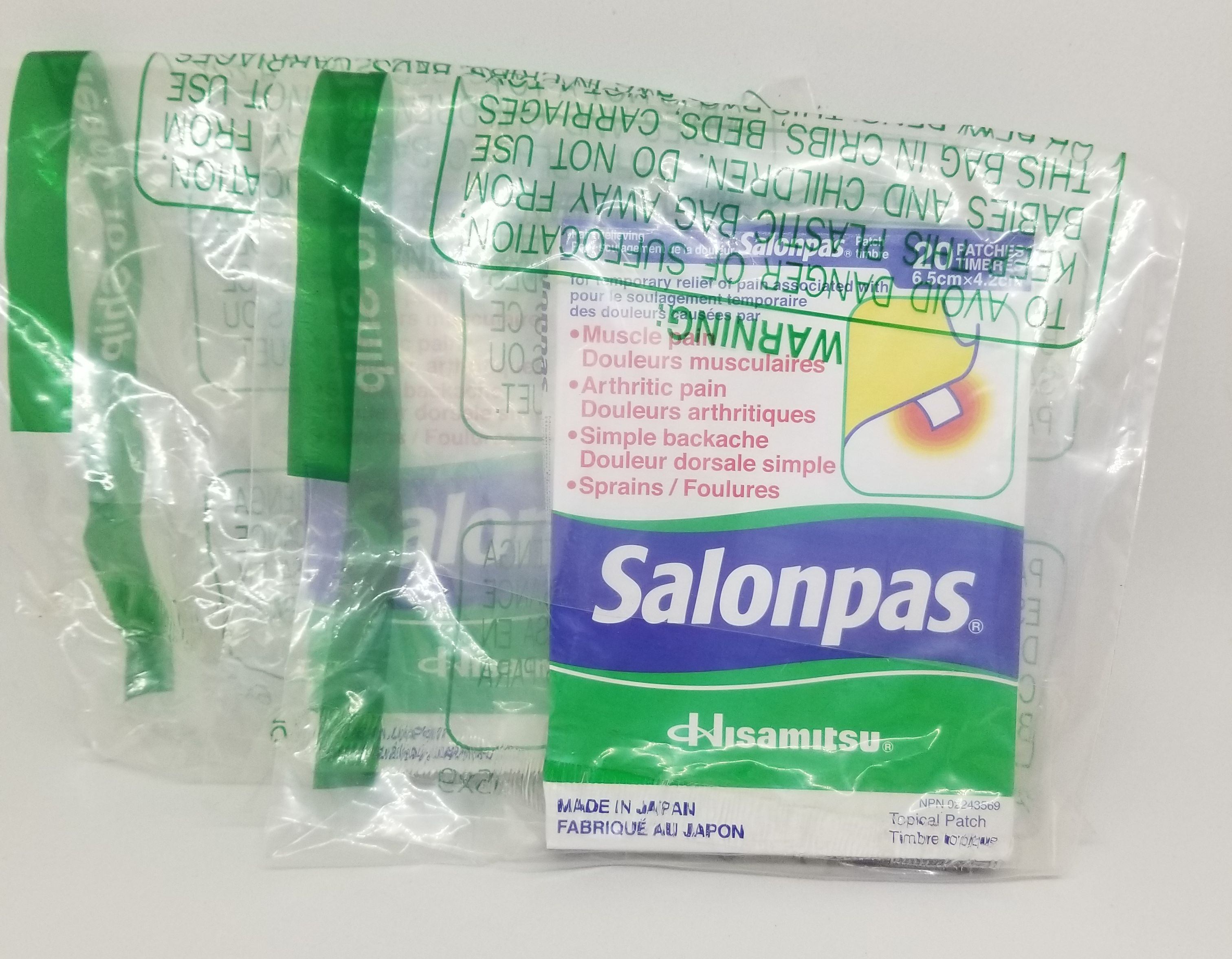 Salonpas Topical Patch 2x Packs of 20