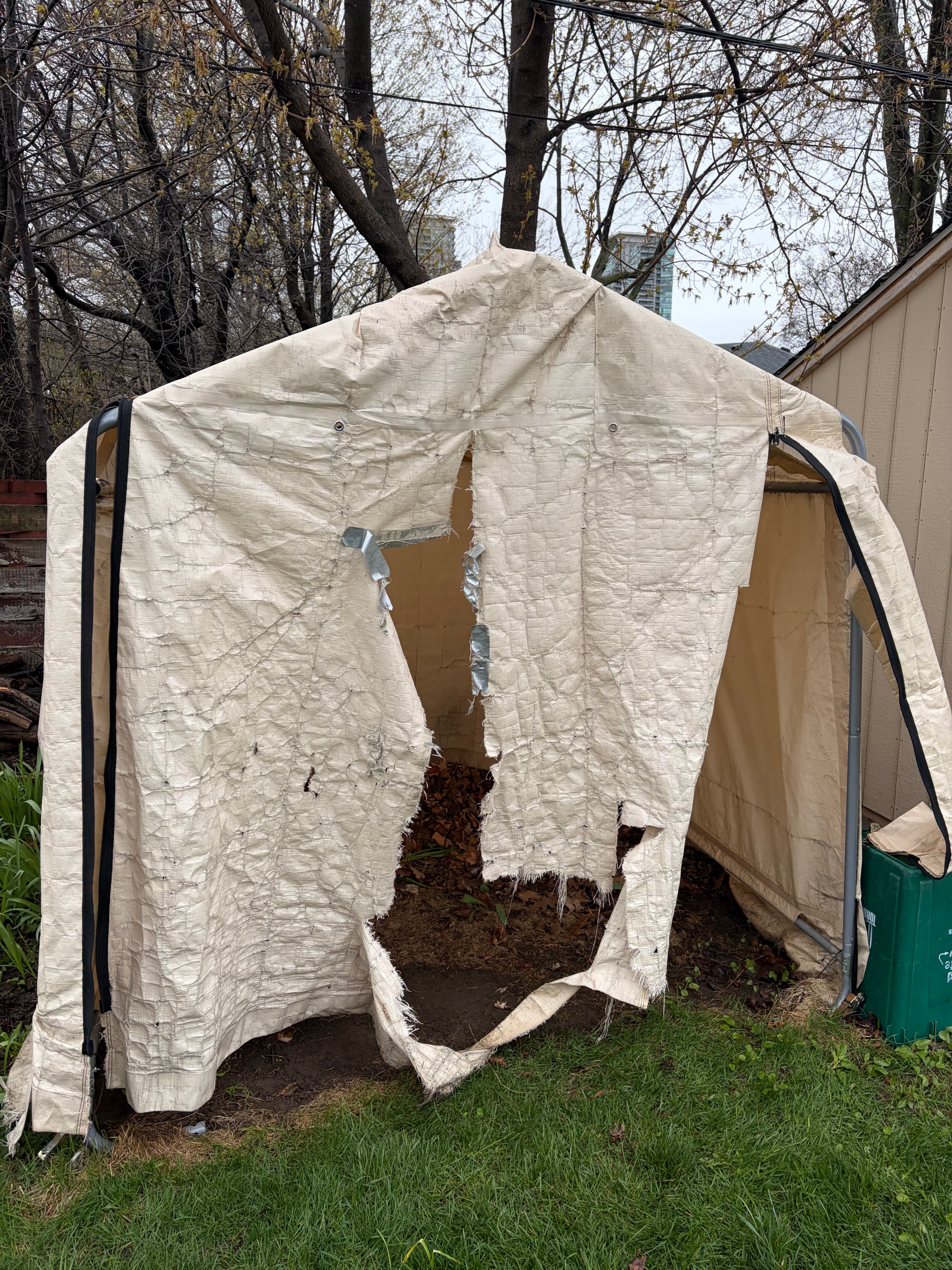 ShelterLogic 10×10×8 Shed - Frame in Good Shape, Cover Trashed - photo 4