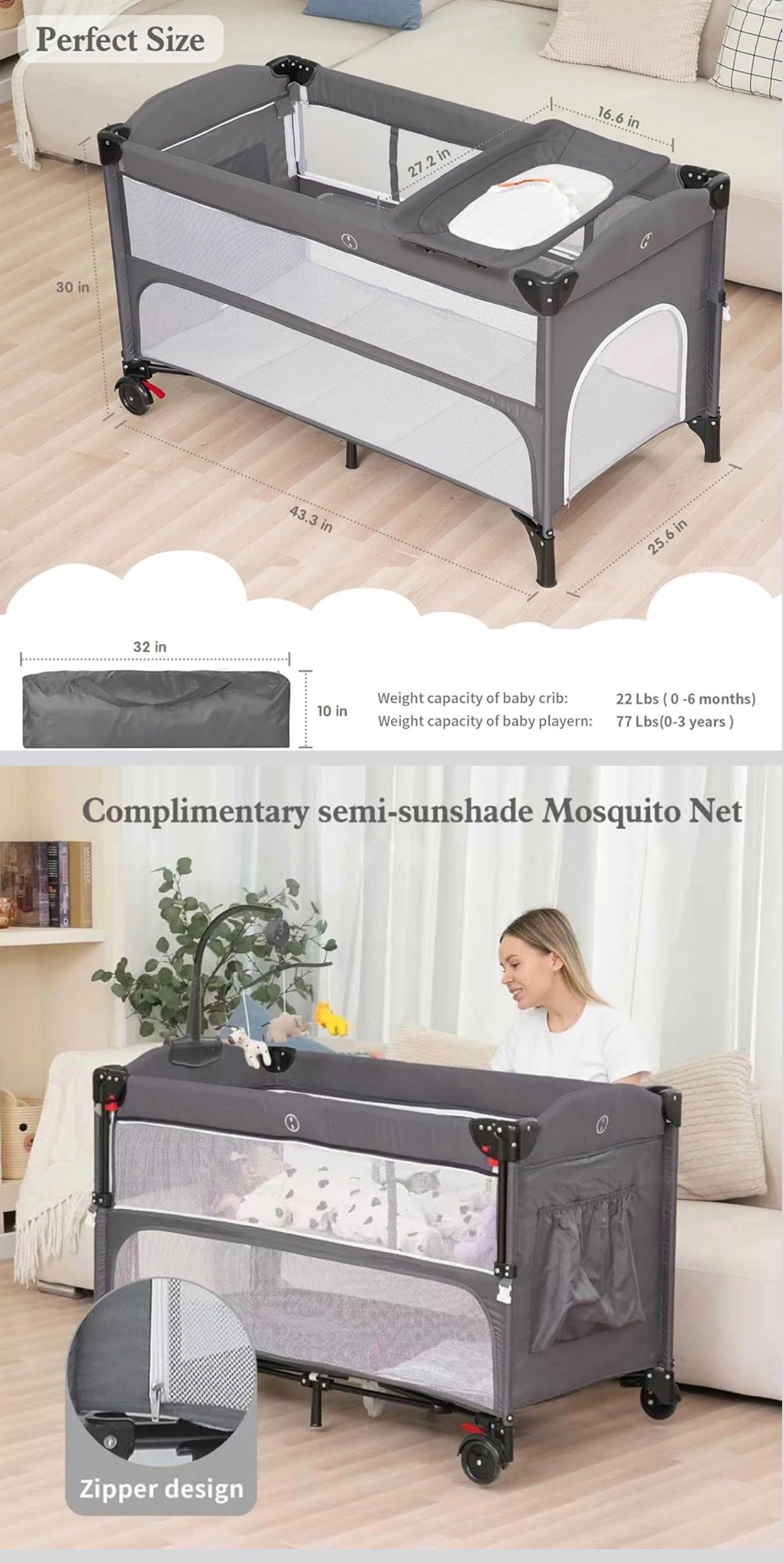 NEW: Bedside Bassinet 5-in-1 Baby Bassinet Bedside Sleeper Pack - photo 3