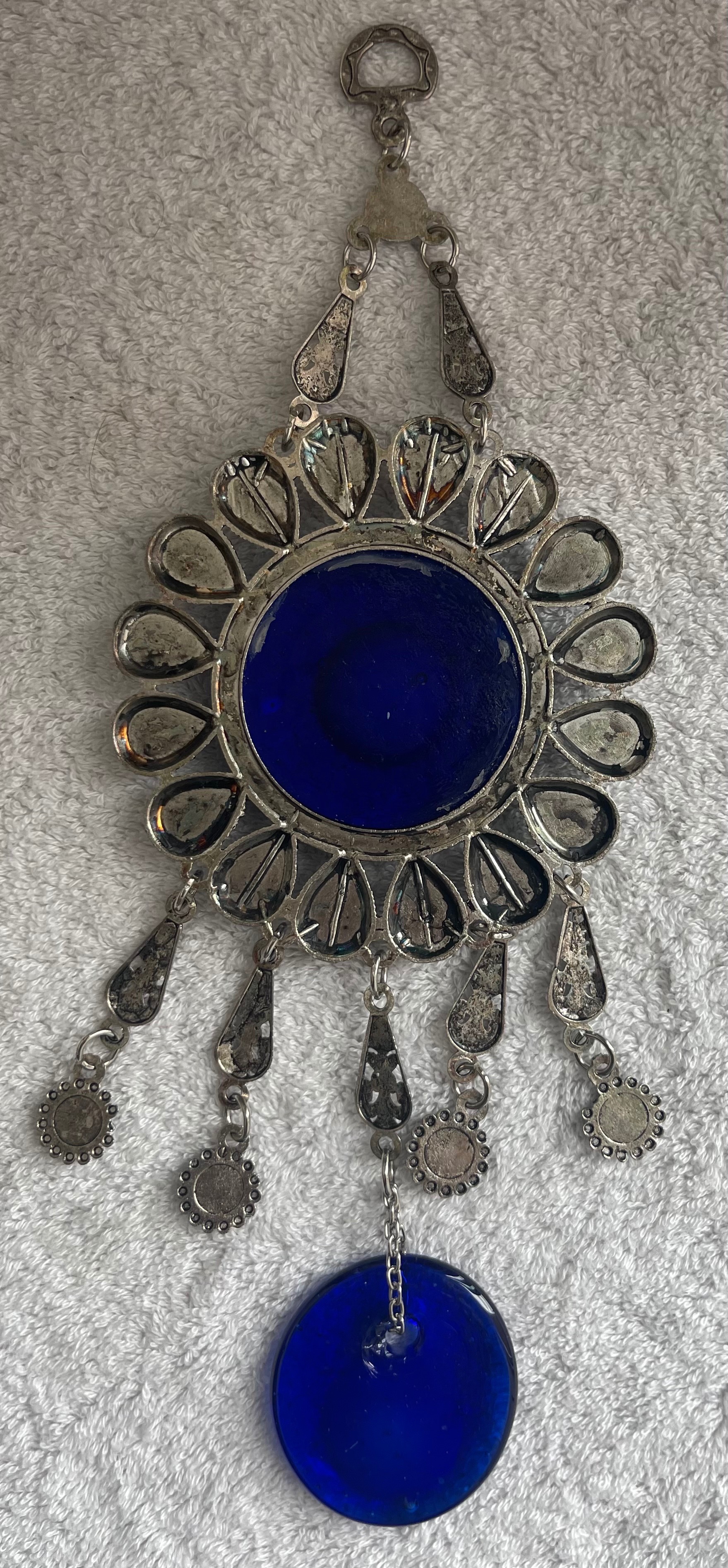 Large 12" Turkish Evil Eye (Nazar) - Glass & Metal - photo 3
