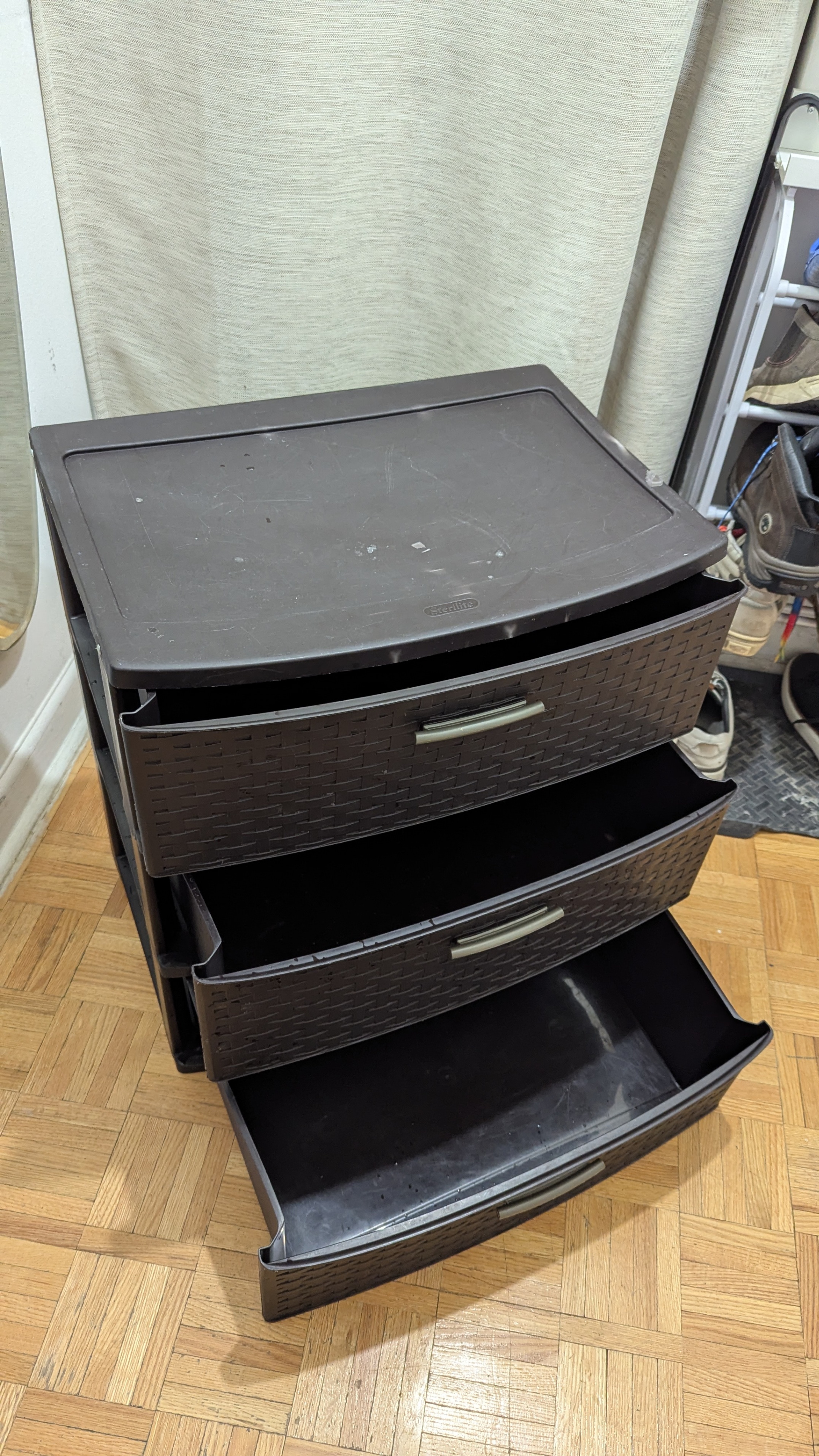 Sterilite 3 Drawer Wide Espresso Weave Tower Storage Organizer - photo 2