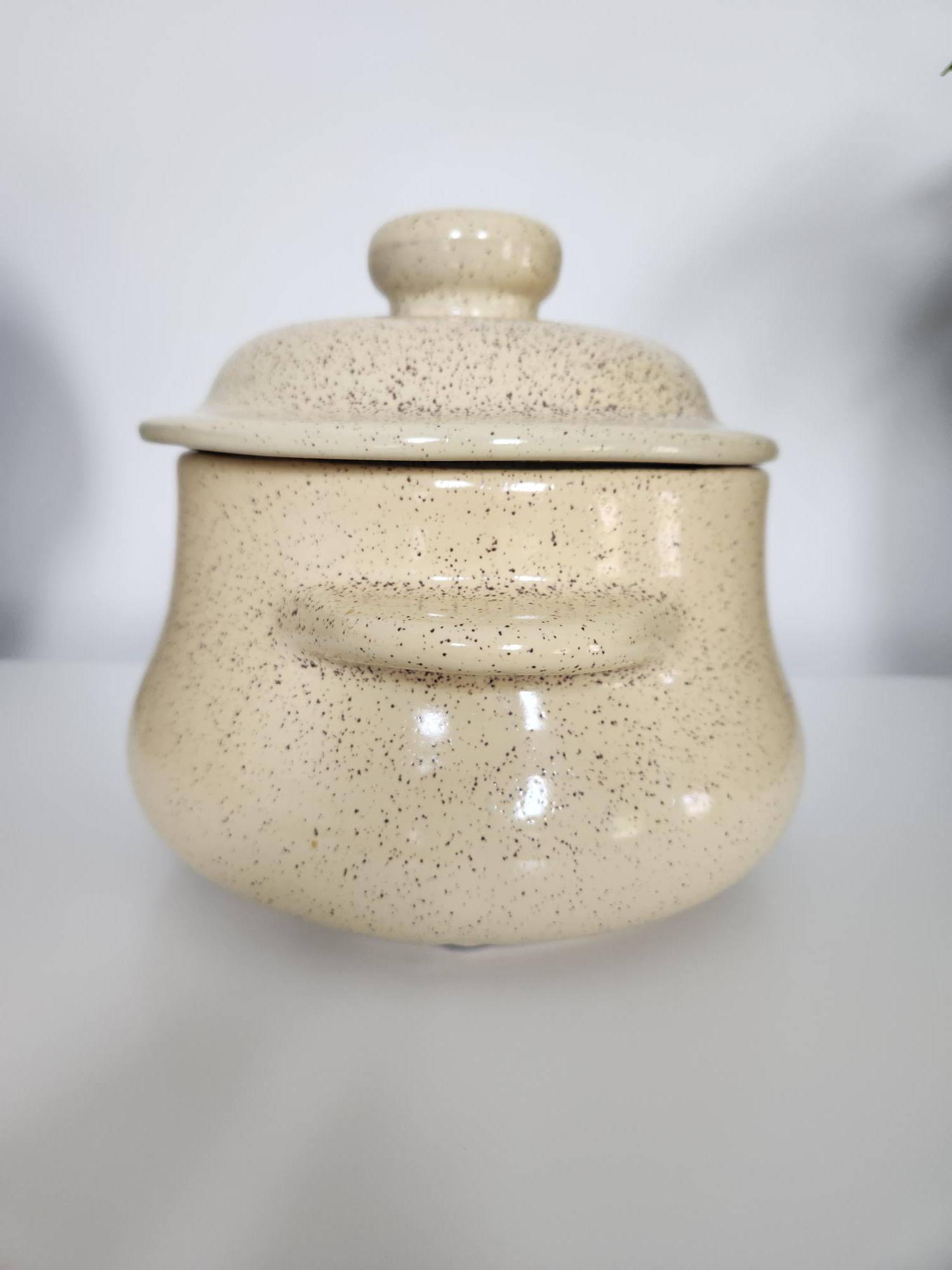 Blue Mountain Speckled Lidded Dish, Natural / Buttercream Colour - photo 3