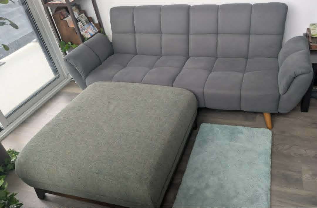 George Oliver Convertible Sofa & Ceni Green Ottoman (separate)