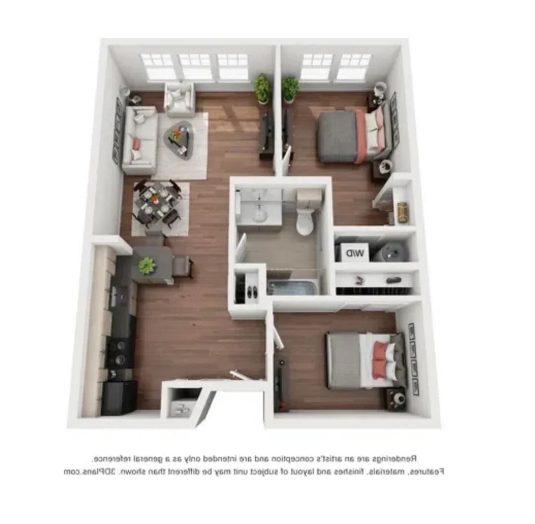 furnished one-bedroom available in a two-bedroom apartment - photo 2