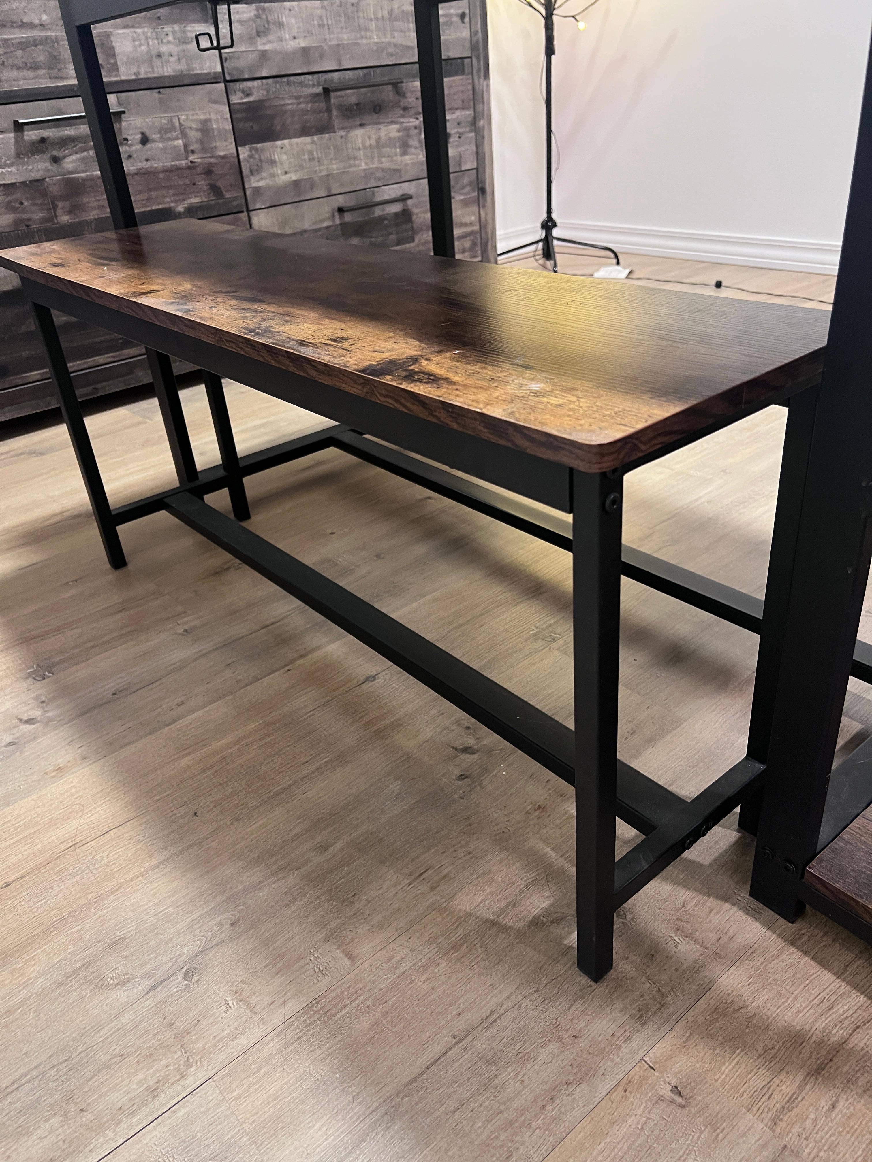 Dining Table Set with Benches & Wine Rack – $130 (Guelph, ON)