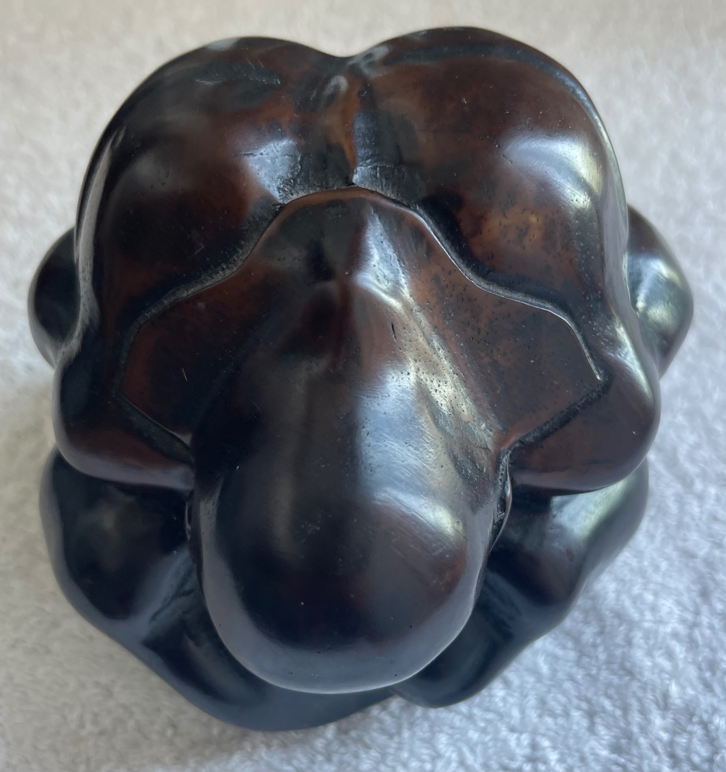 Vintage Heavy Solid Ceramic Weeping Buddha Figurine - photo 4
