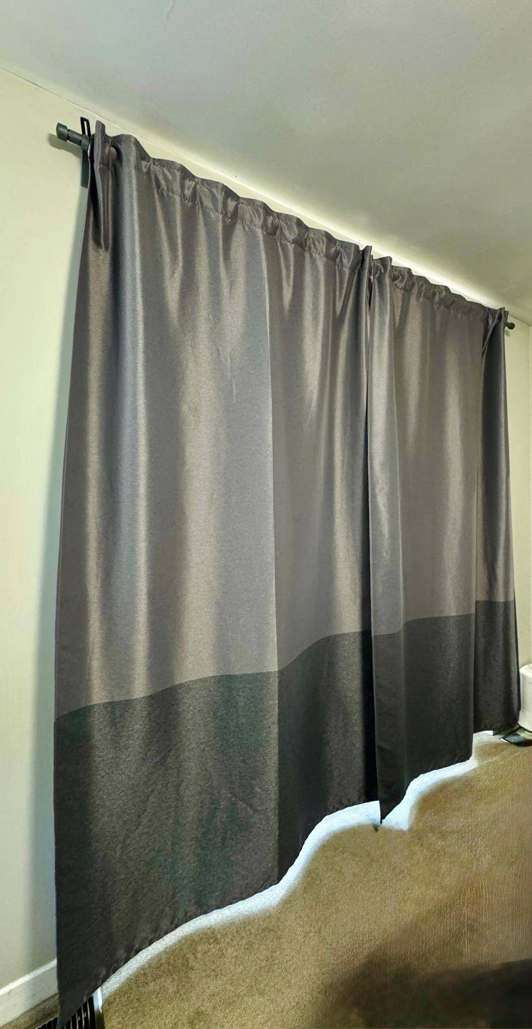 Two-tone grey blackout curtain & Two-tone blue blackout curtains